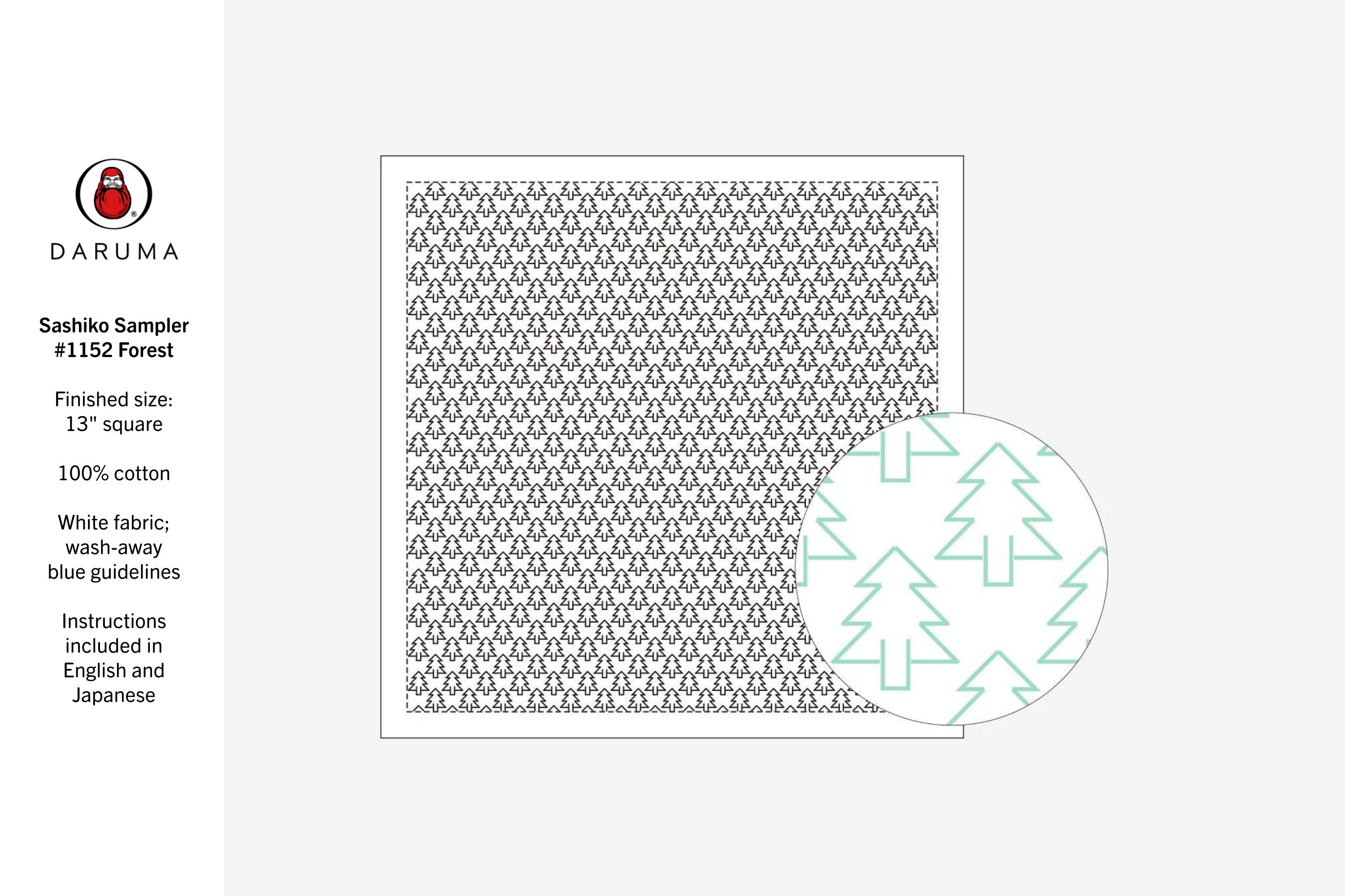 Daruma Sashiko Sampler, #1152 Forest