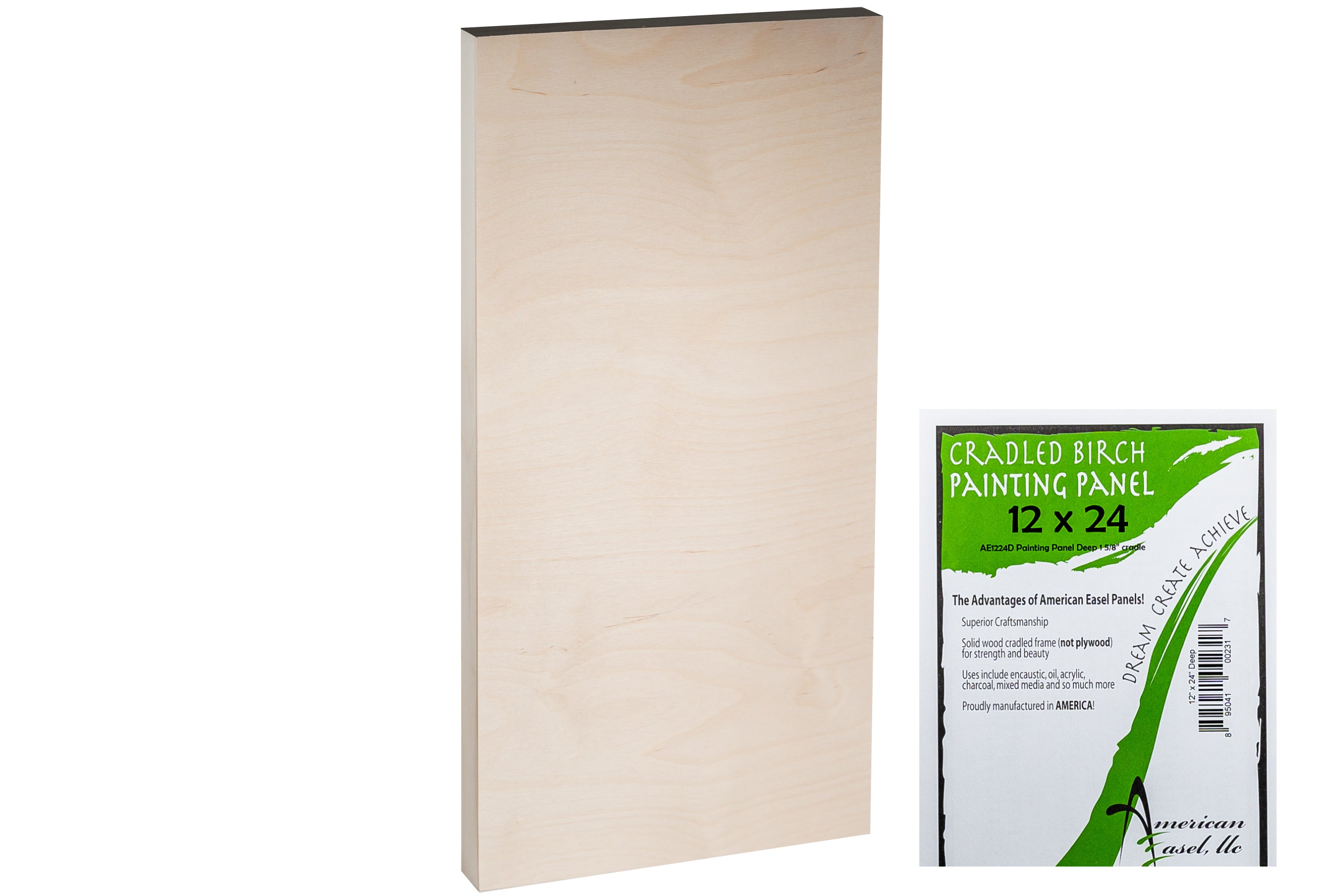 Cradled Birch Painting Panel, Gallery Depth (1 5/8")