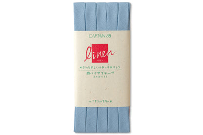 Linen-Blend Bias Tape, Soft Blue