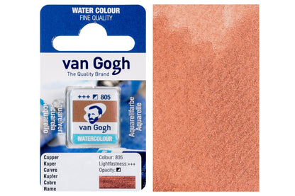 Van Gogh Watercolor Half Pan, #805 Copper