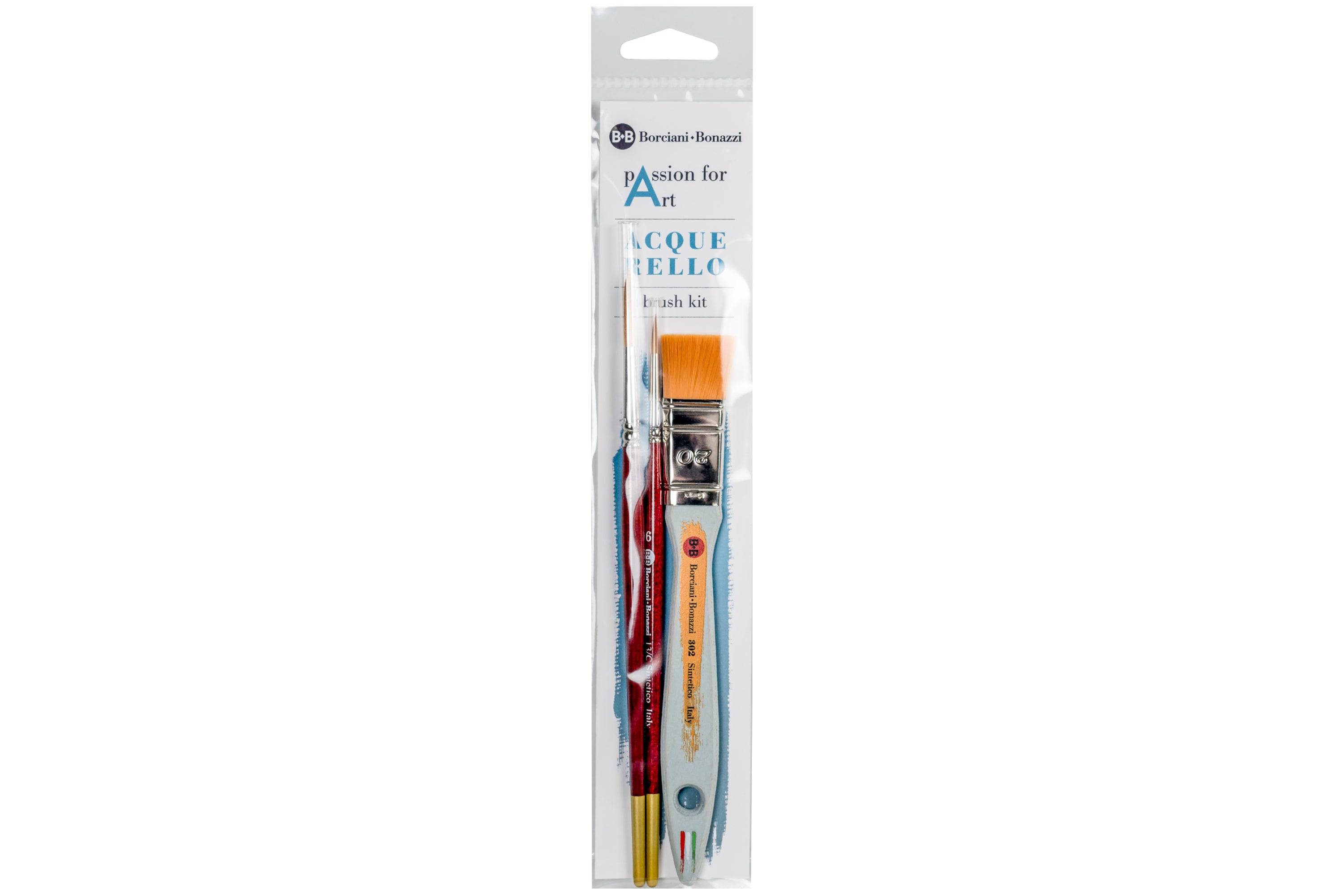 Gold Synthetic Watercolor Brushes, Set of 3