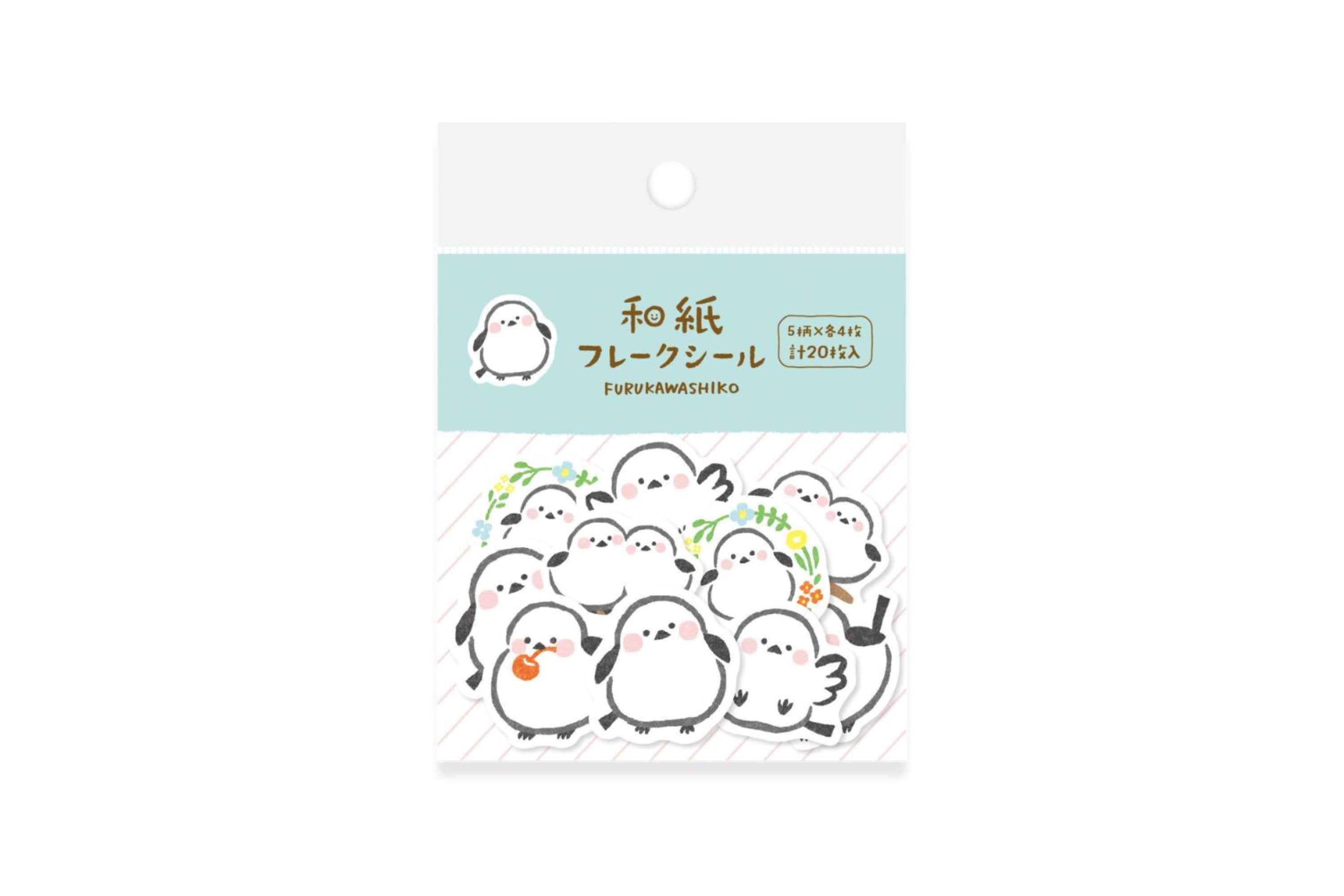Washi Sticker Set, White Bird