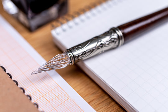 Murano Crystal Clear Glass Pen Set