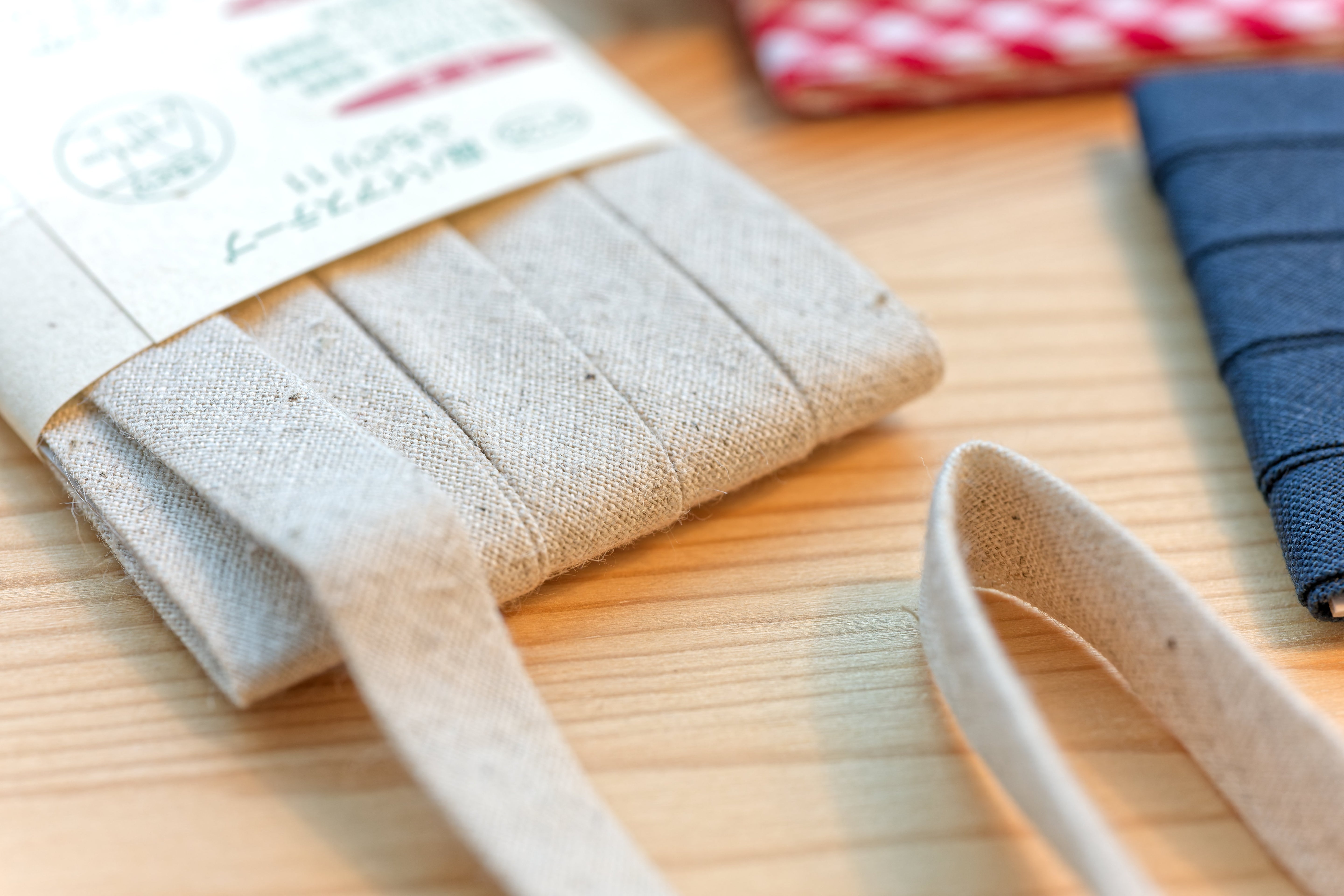 Linen-Blend Bias Tape, Natural Flax