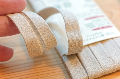 Linen-Blend Bias Tape, Navy Blue
