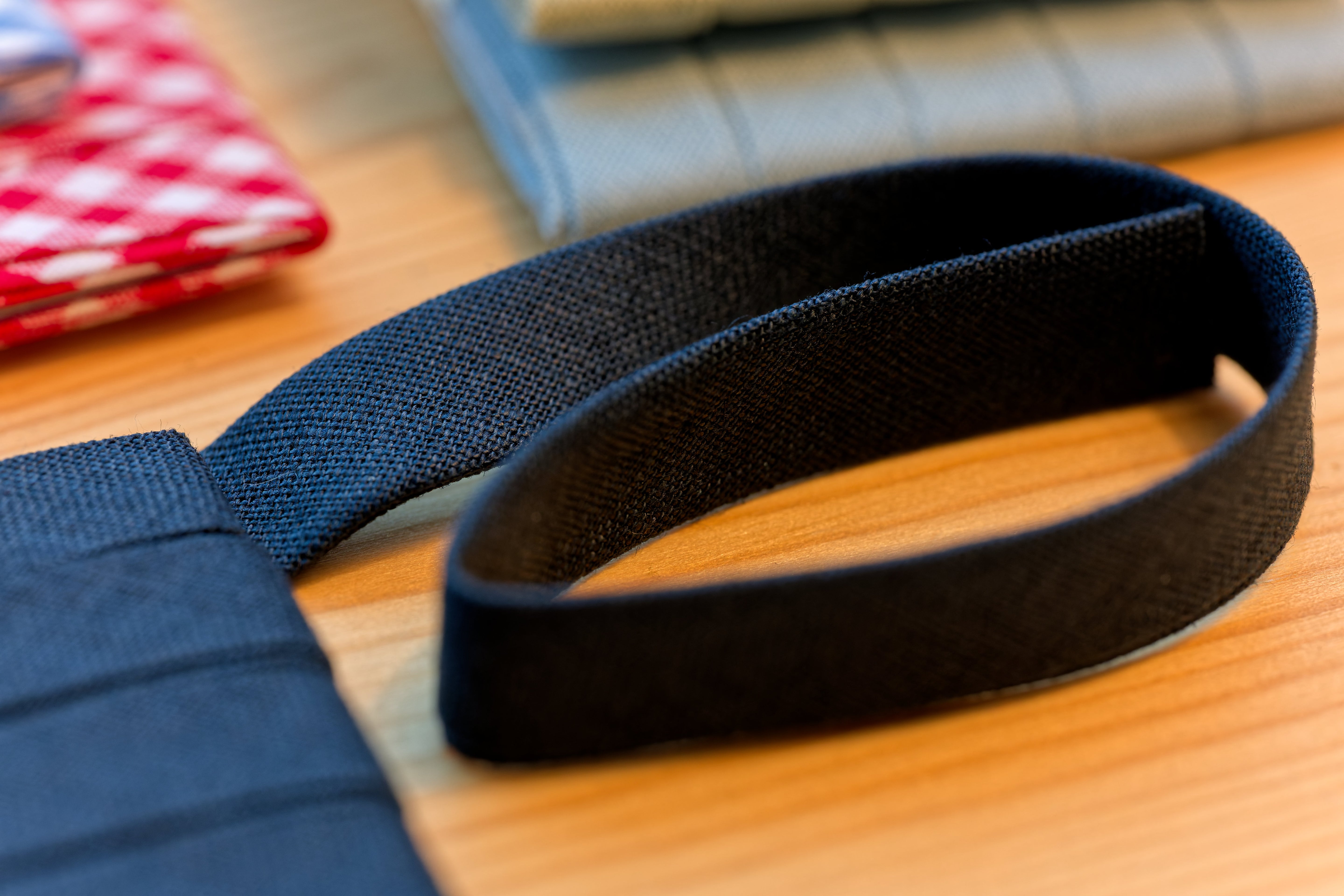 Linen-Blend Bias Tape, Navy Blue