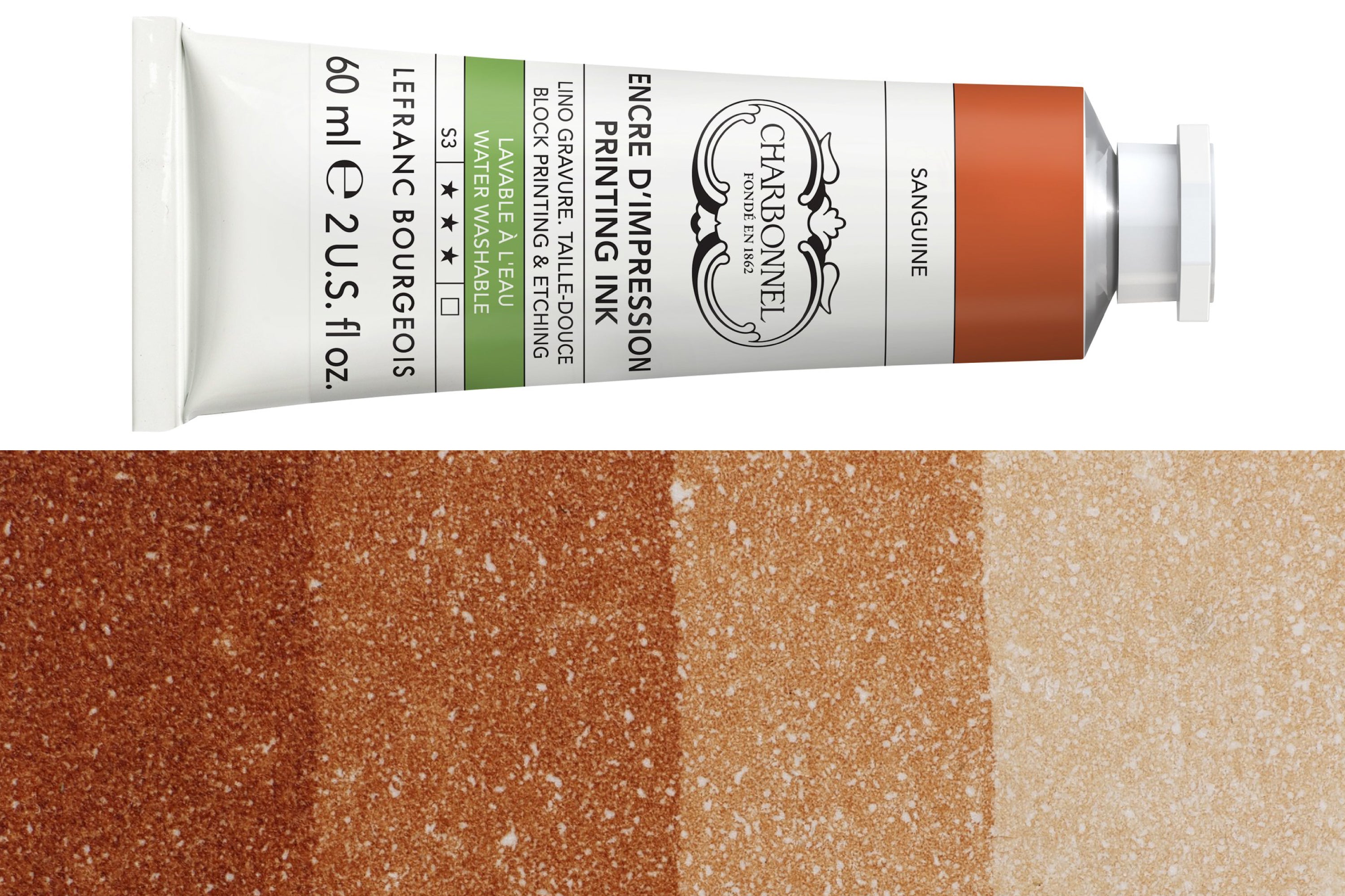 Water-Washable Oil-Based Printmaking Ink, Sanguine