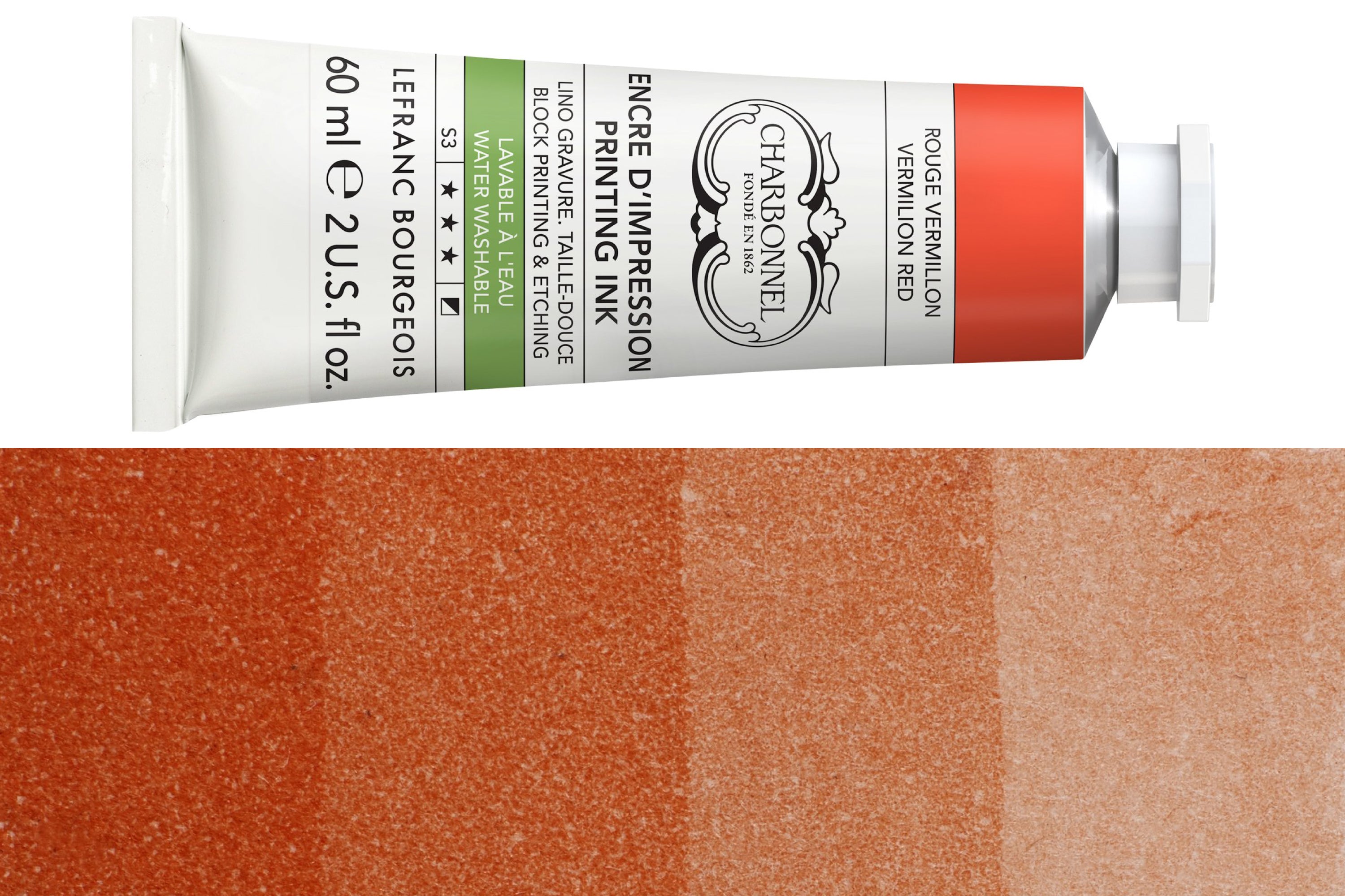 Water-Washable Oil-Based Printmaking Ink, Vermilion Red