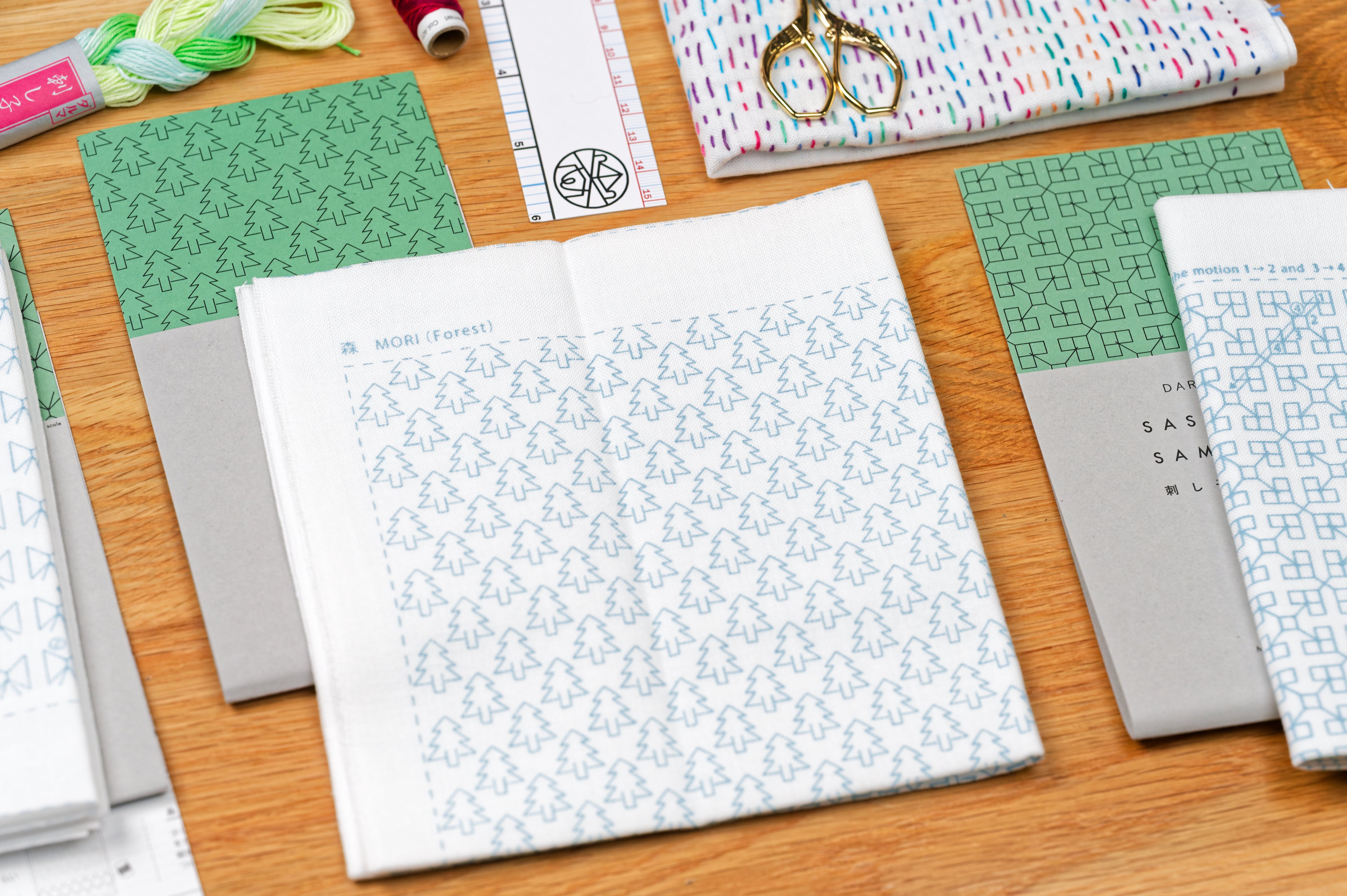 Daruma Sashiko Sampler, #1152 Forest