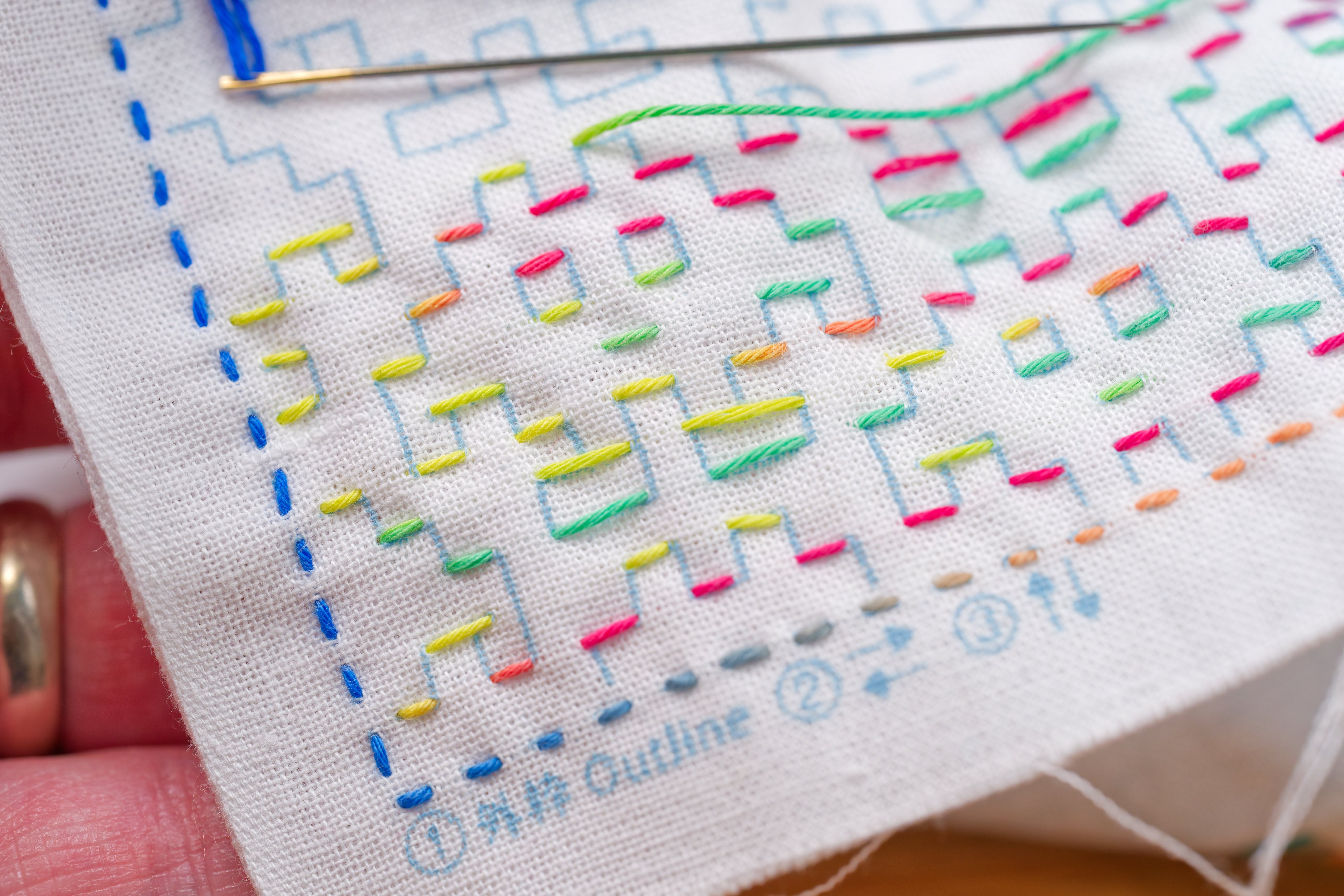 Daruma Sashiko Sampler, #1152 Forest