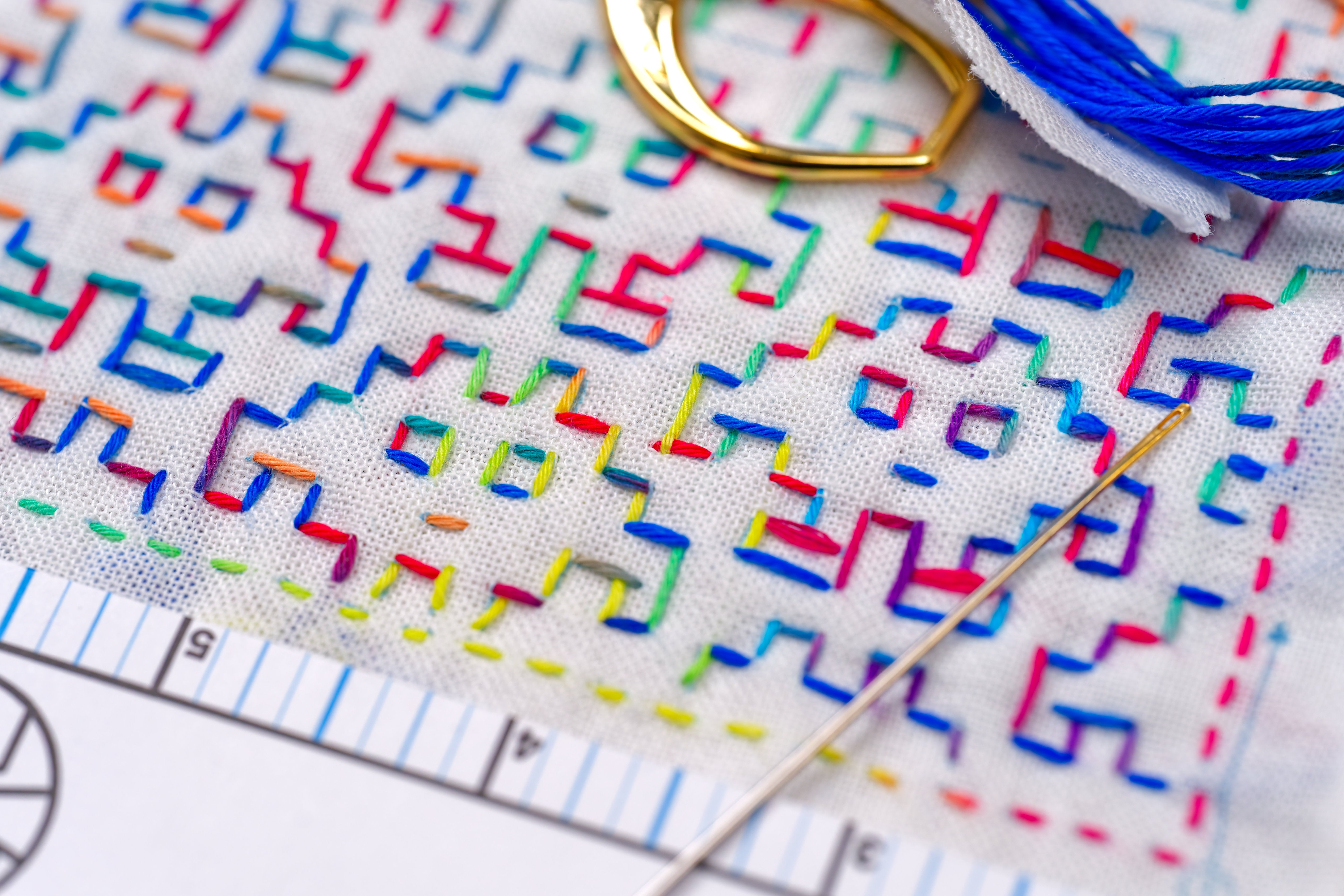 Daruma Sashiko Sampler, #1163 Invader