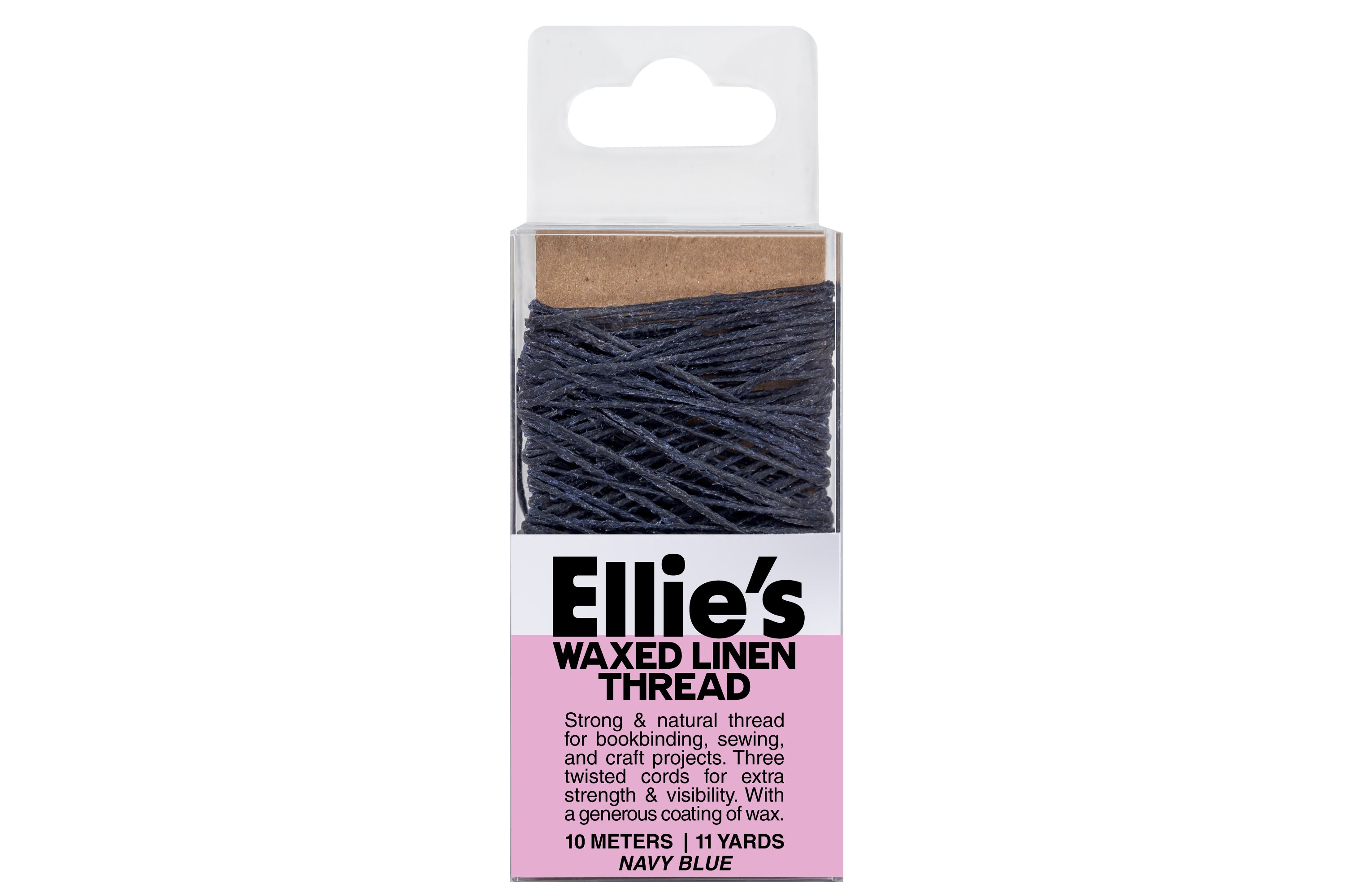 Waxed Linen Thread, Four-Ply, Navy Blue