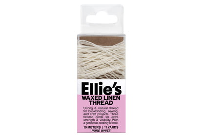 Waxed Linen Thread, Three-Ply, Pure White