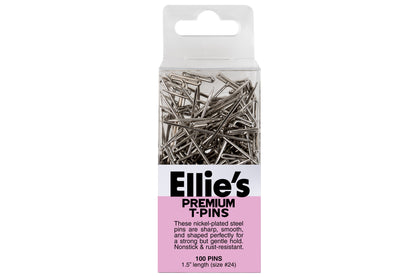 Nickel-Plated Steel T-Pins, Box of 100
