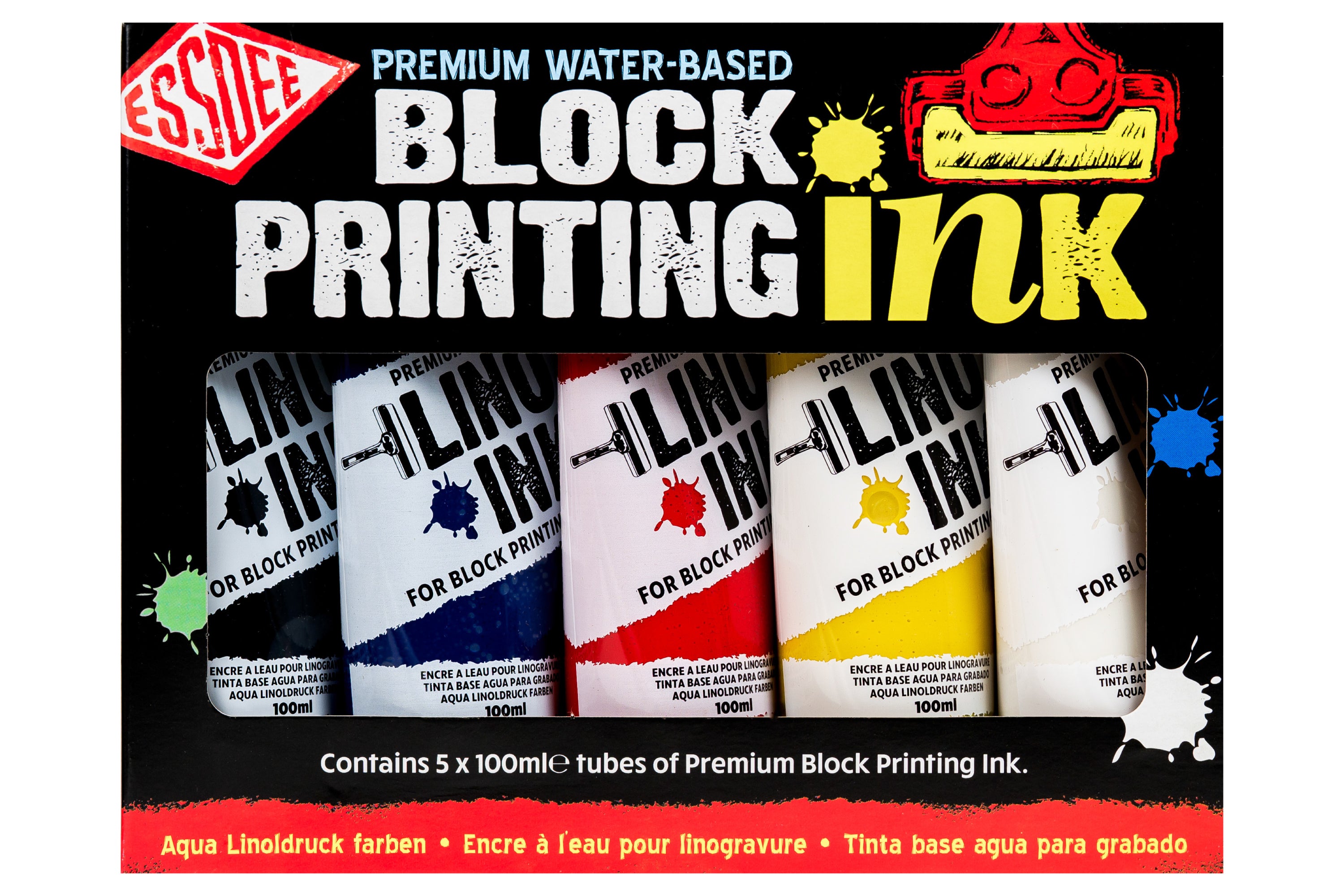 Essdee Premium Block Printing Ink, Primary Set of 5
