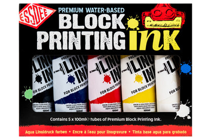 Essdee Premium Block Printing Ink, Primary Set of 5