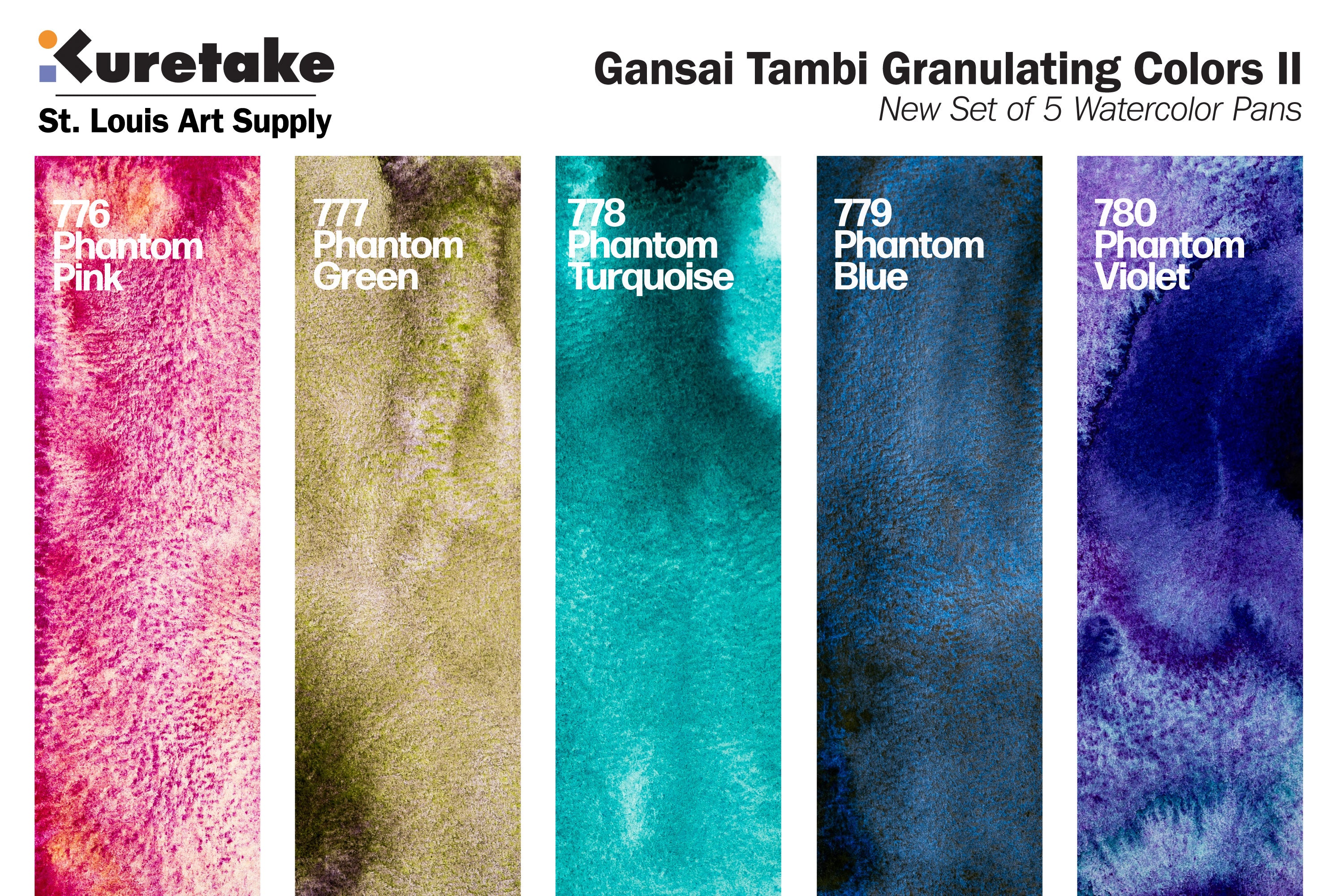 Gansai Tambi Granulating Colors, Five-Color Set #2