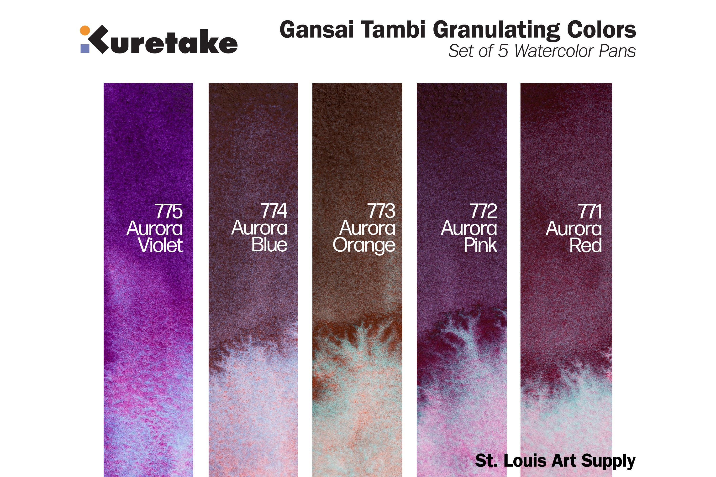 Gansai Tambi Granulating Colors, Five-Color Set #1