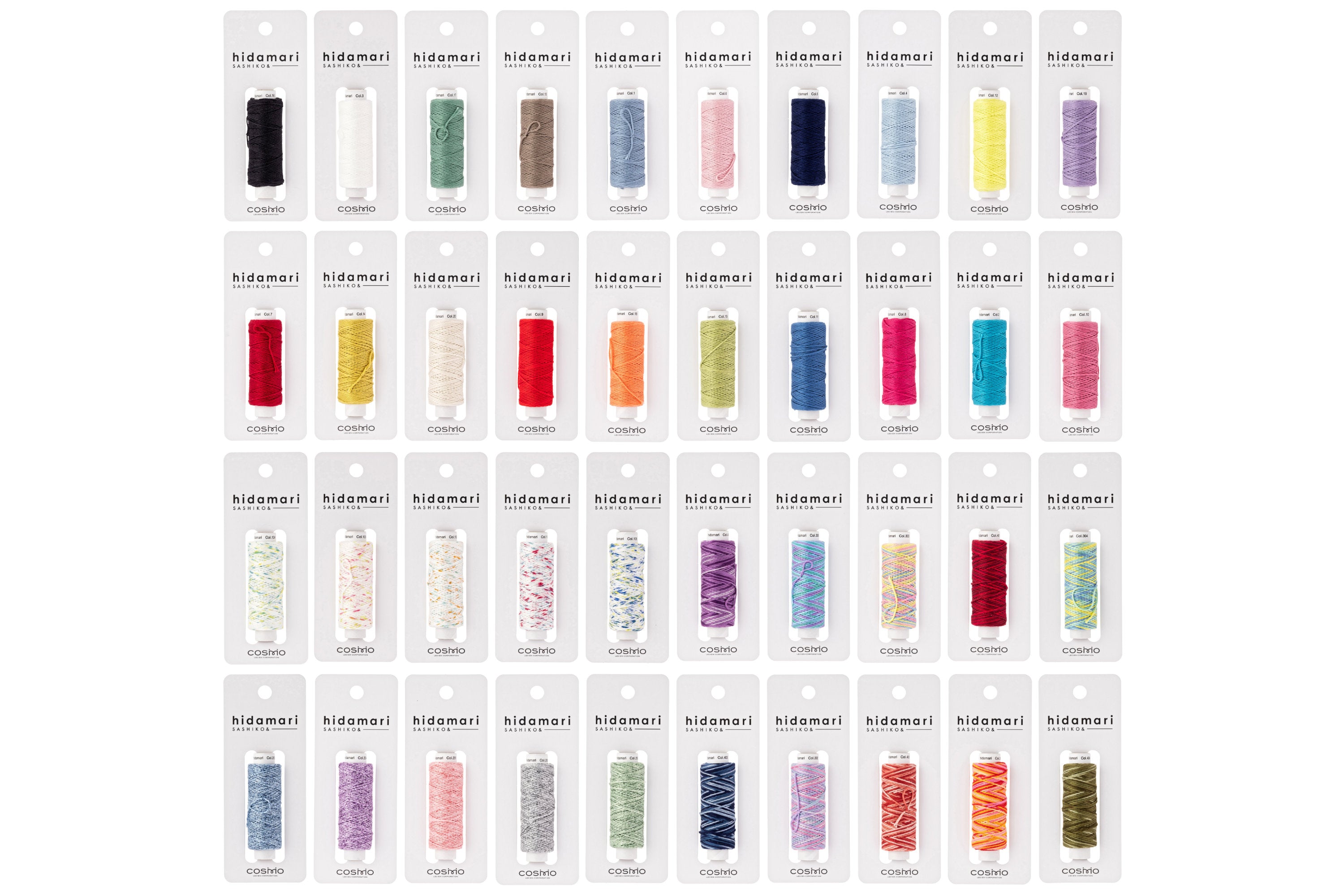Hidamari Sashiko Thread, Complete 40-Color Bundle