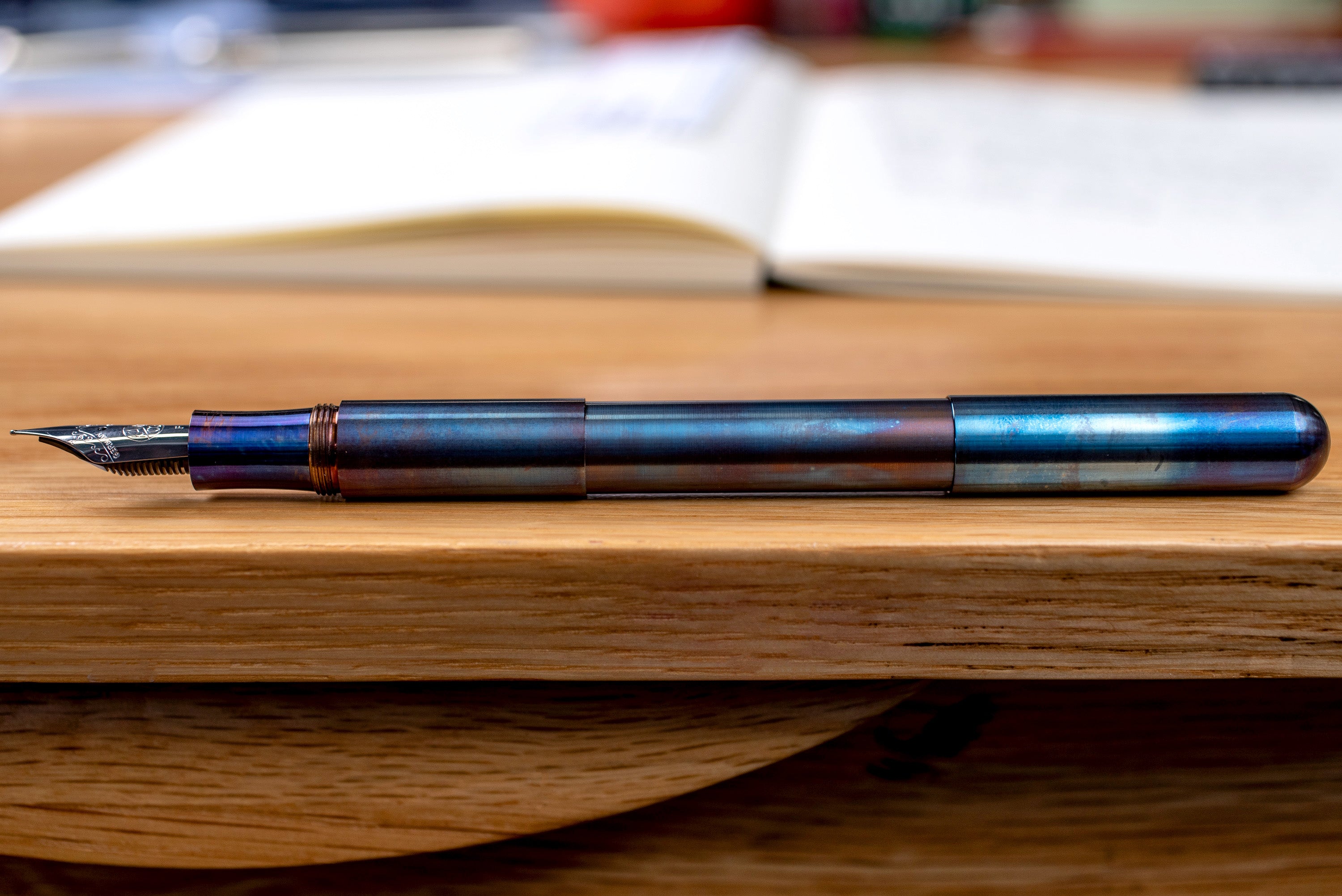Supra Fountain Pen, Fireblue Steel
