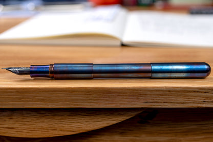 Supra Fountain Pen, Fireblue Steel