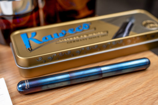 Supra Fountain Pen, Fireblue Steel