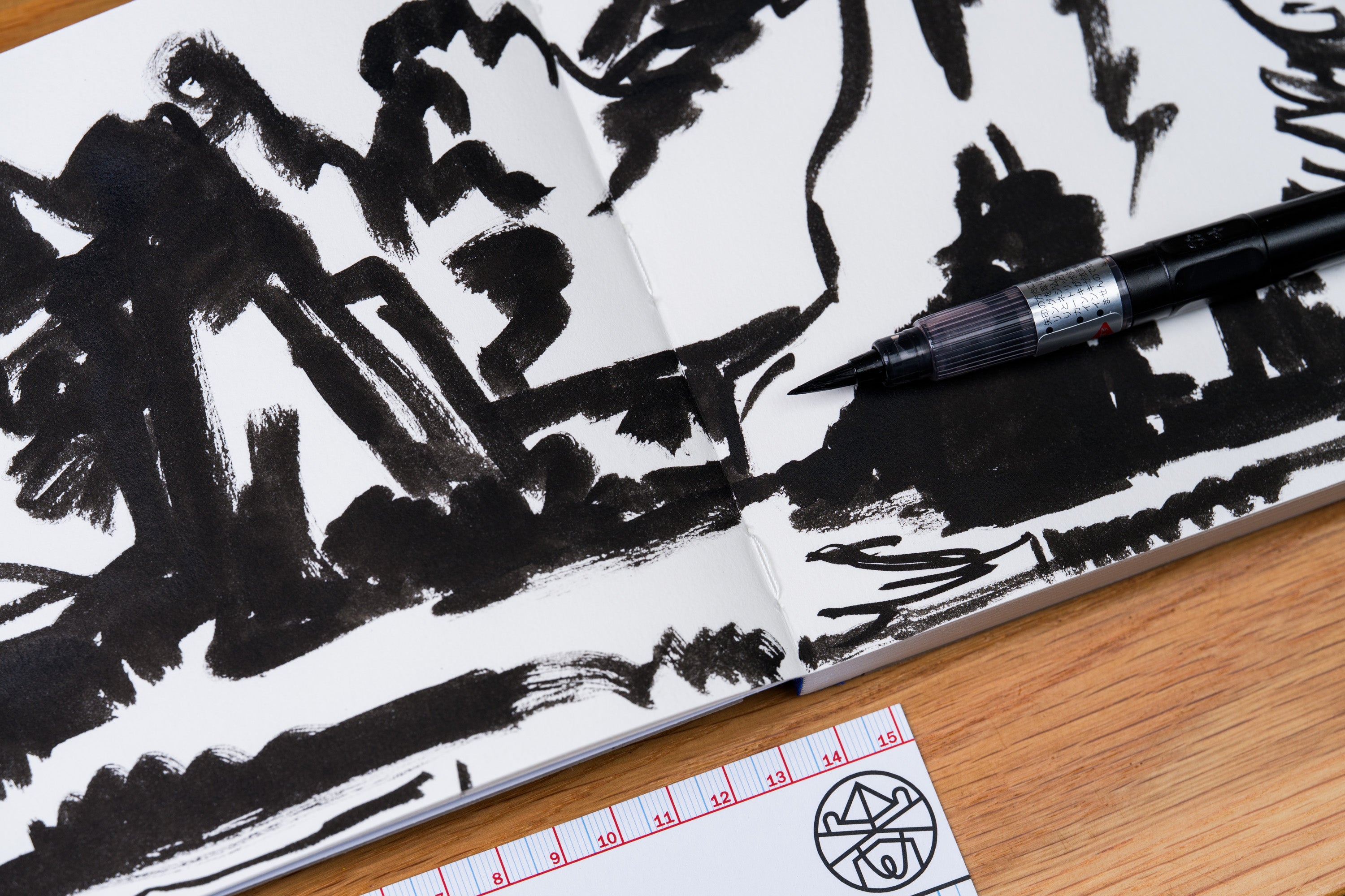 K&P Pasteboard Sketchbook, A5 Landscape, Blue Spine