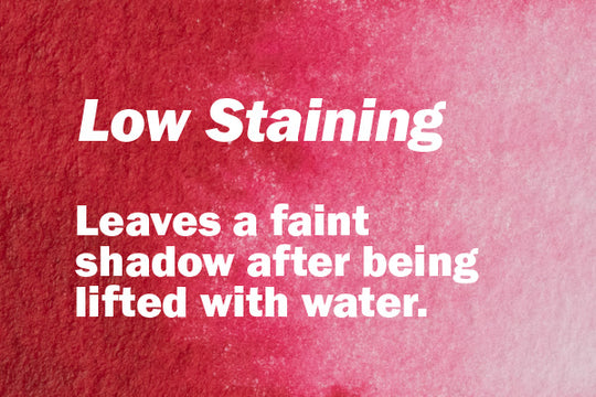Low Staining. Leaves a faint shadow after being lifted with water.