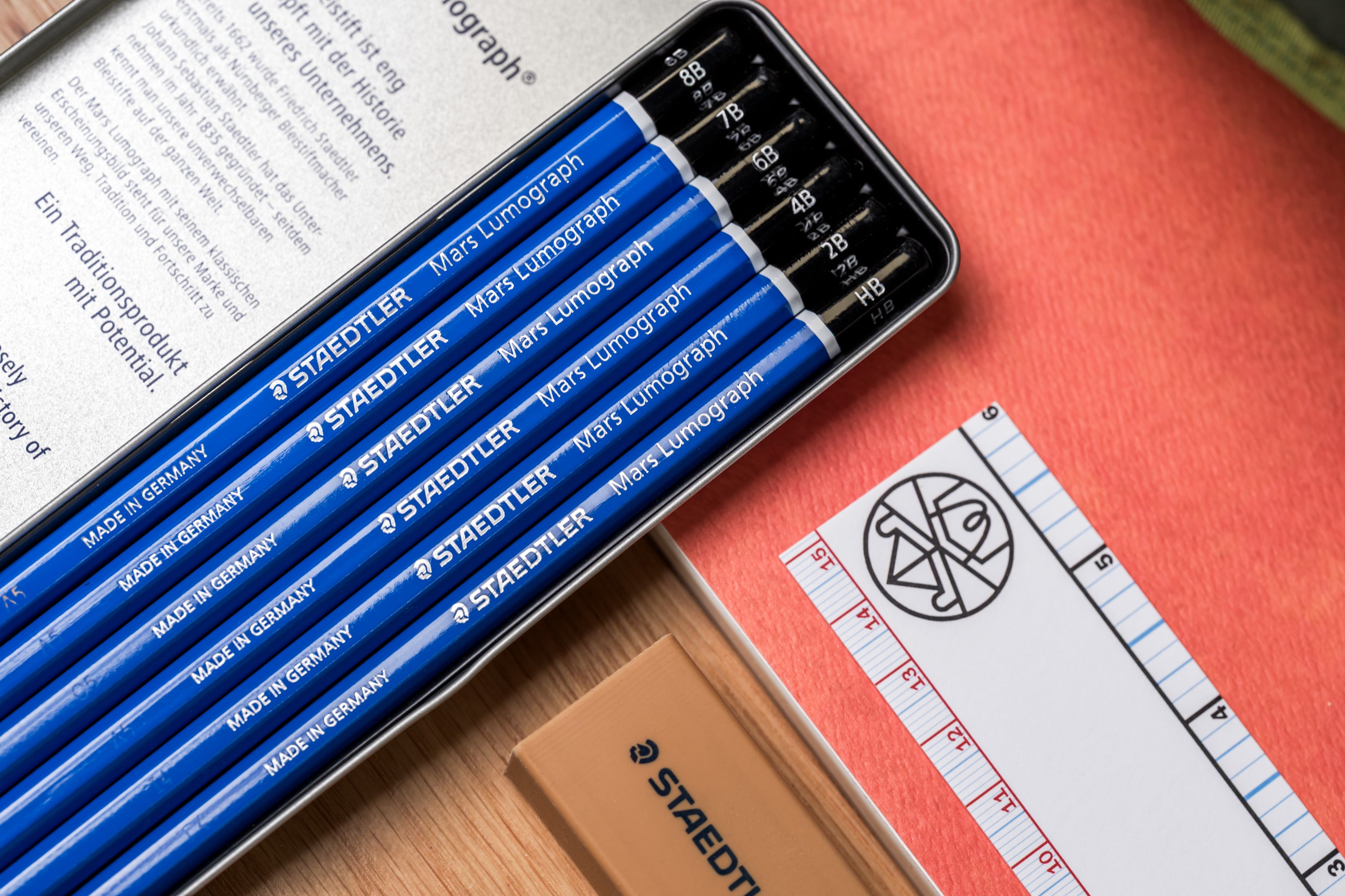 Mars Lumograph Drawing Pencils, Set of 6