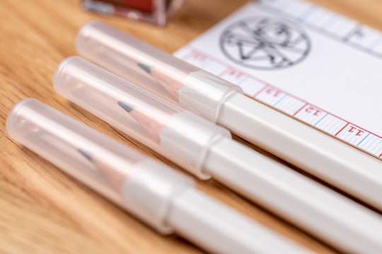 Uni Mark Sheet Pencils, All White, 3-Pack with Caps