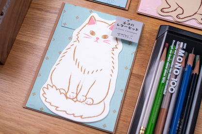 Die-Cut Animal Notecards, White Cat