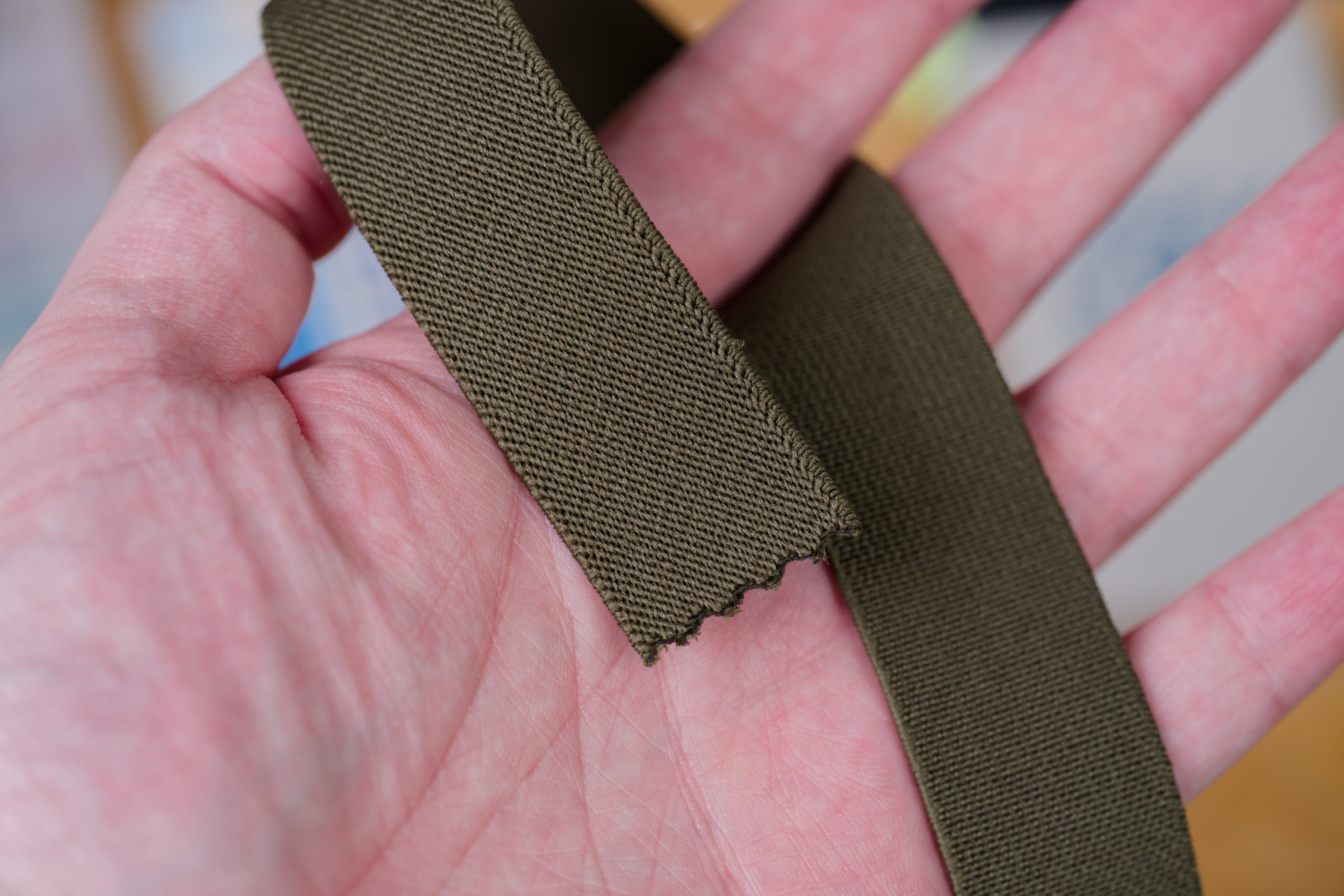 1" Elastic Webbing By The Yard, Military Green