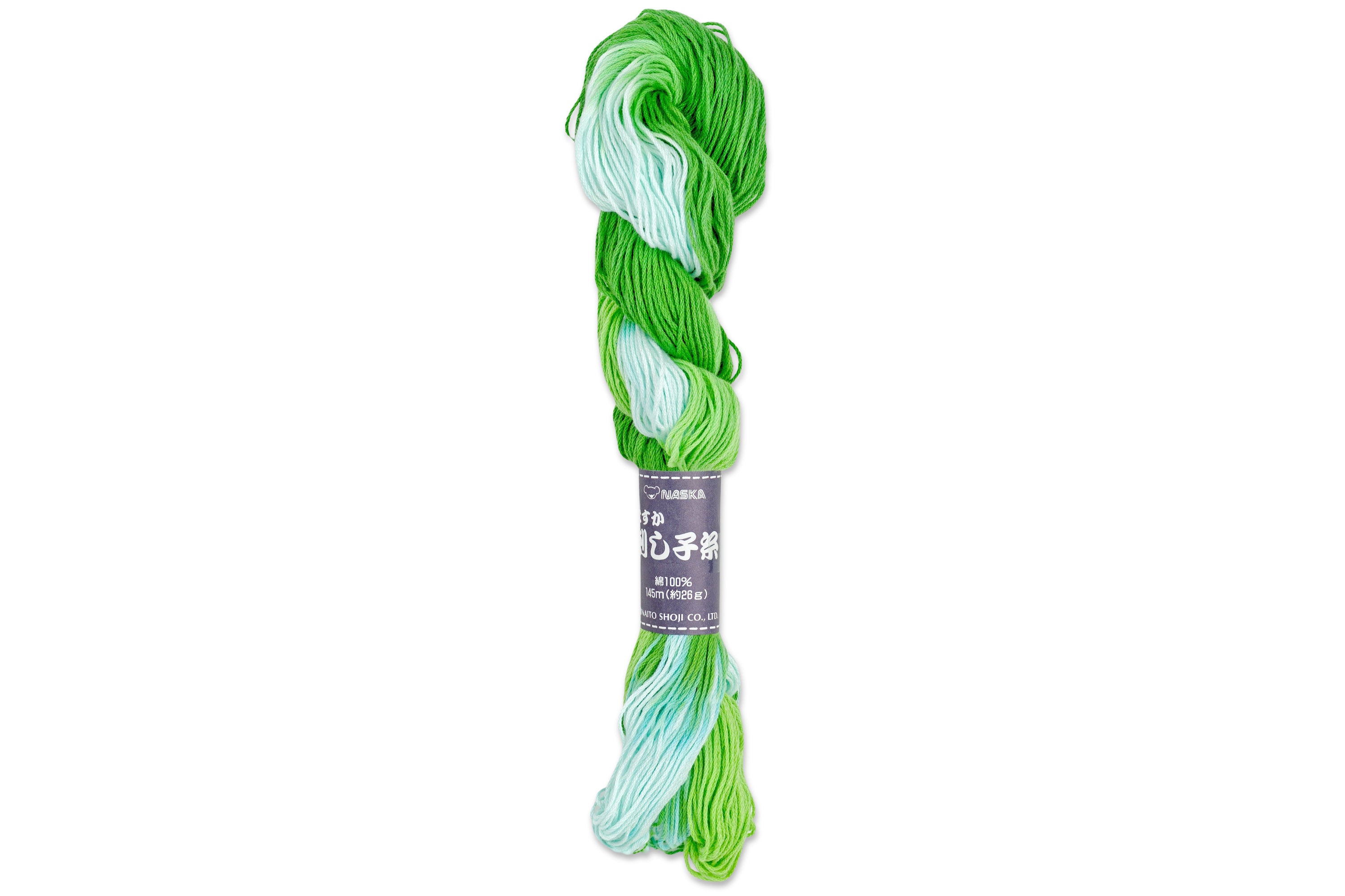 XL Hand-Dyed Sashiko Skein, #204 Cool Meadow