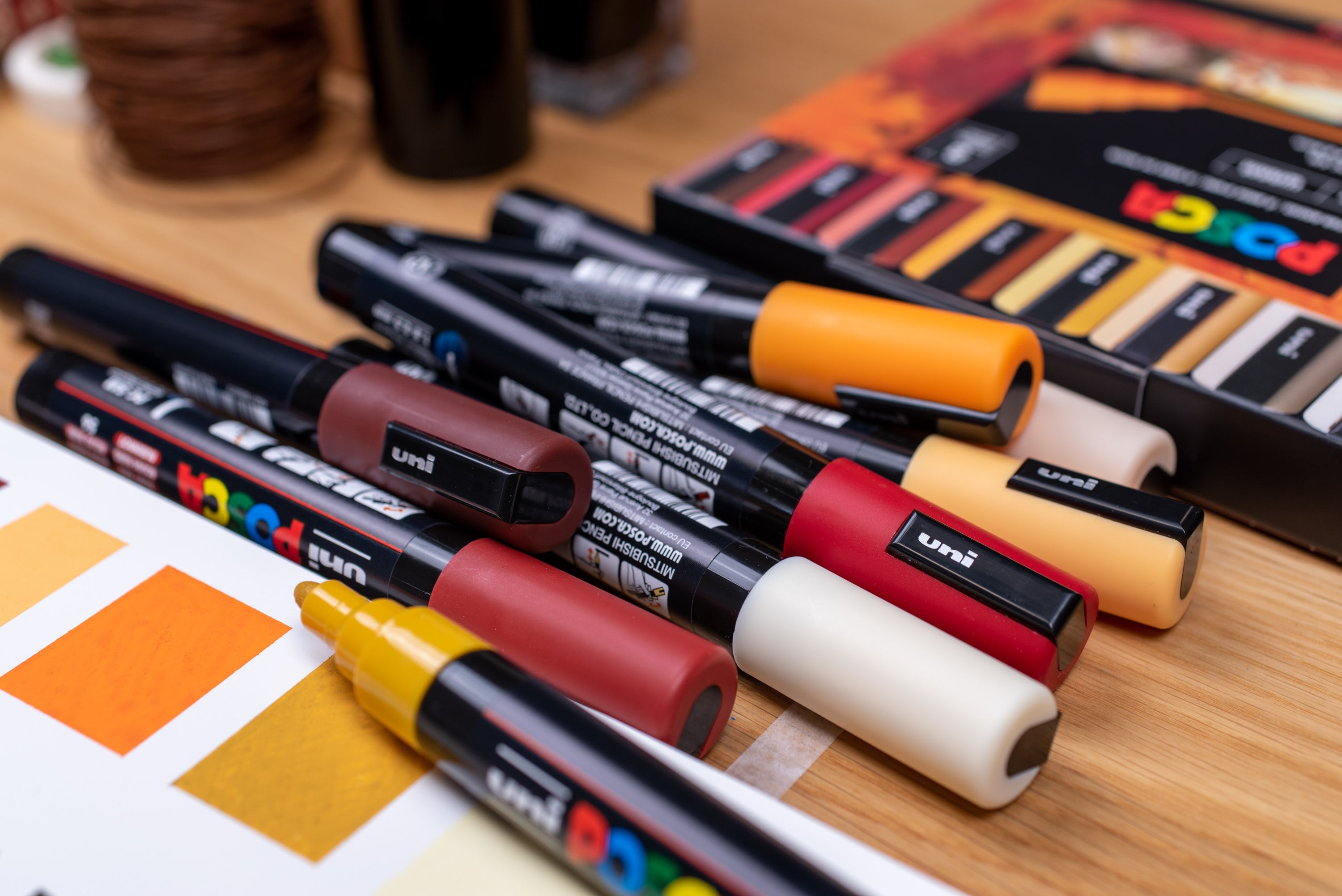 Uni POSCA Paint Markers, Warm Colors Set (PC-5M)