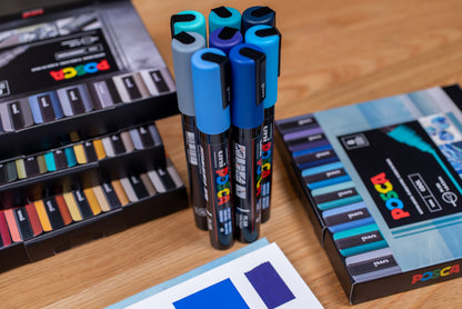 Uni POSCA Paint Markers, Cool Colors Set (PC-5M)