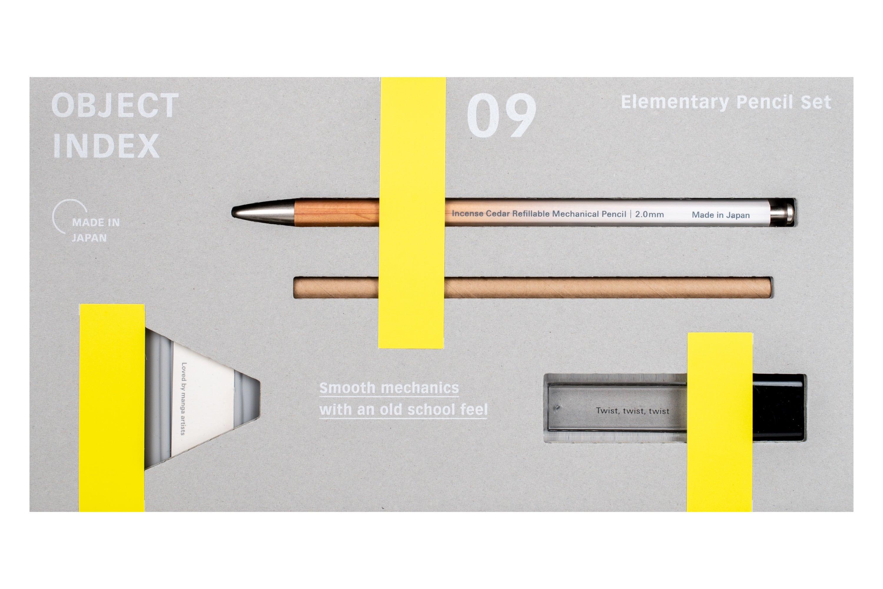 Object Index 09: Elementary Pencil Set, White/Cedar