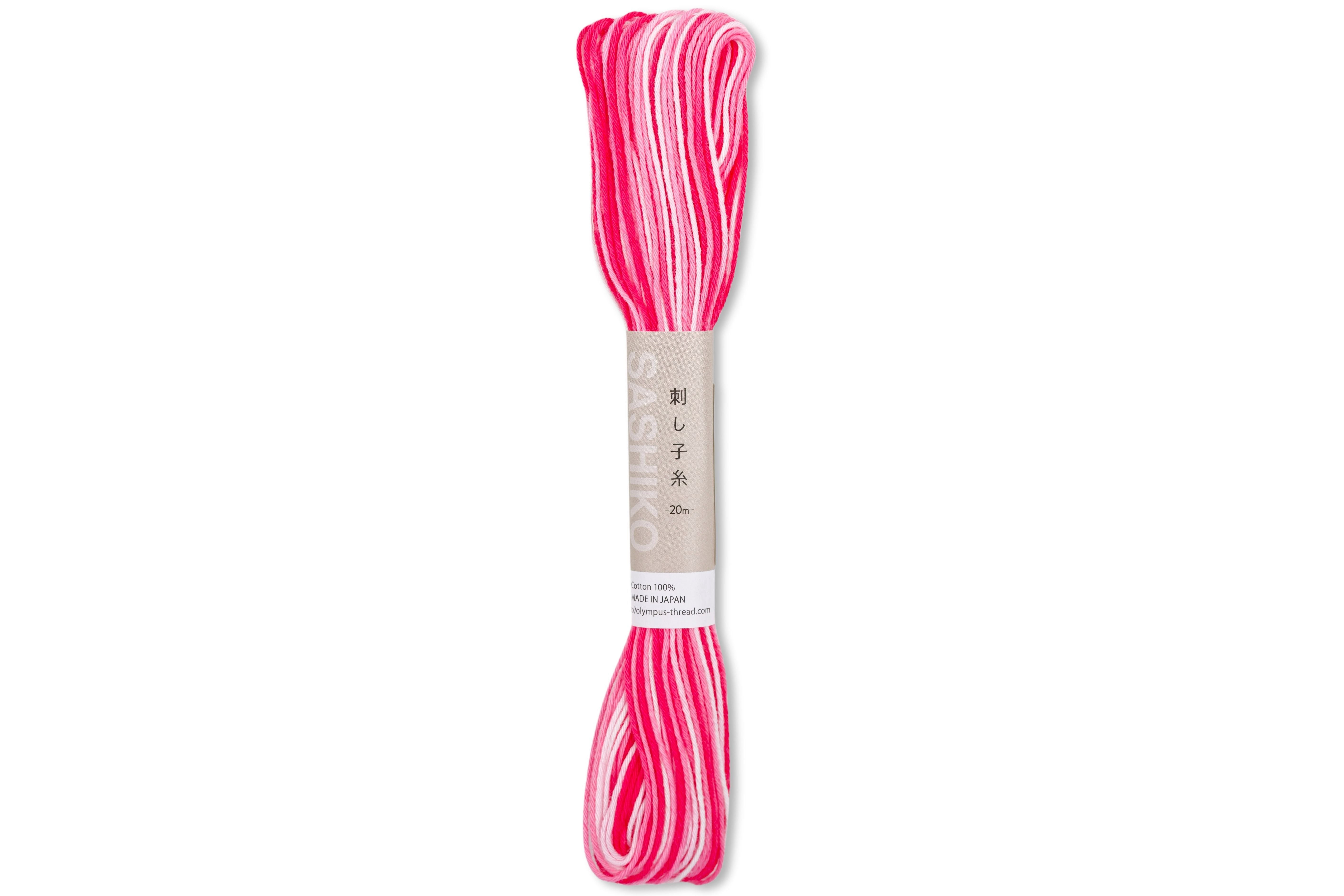 Variegated Sashiko Thread, #58 Multi Pink