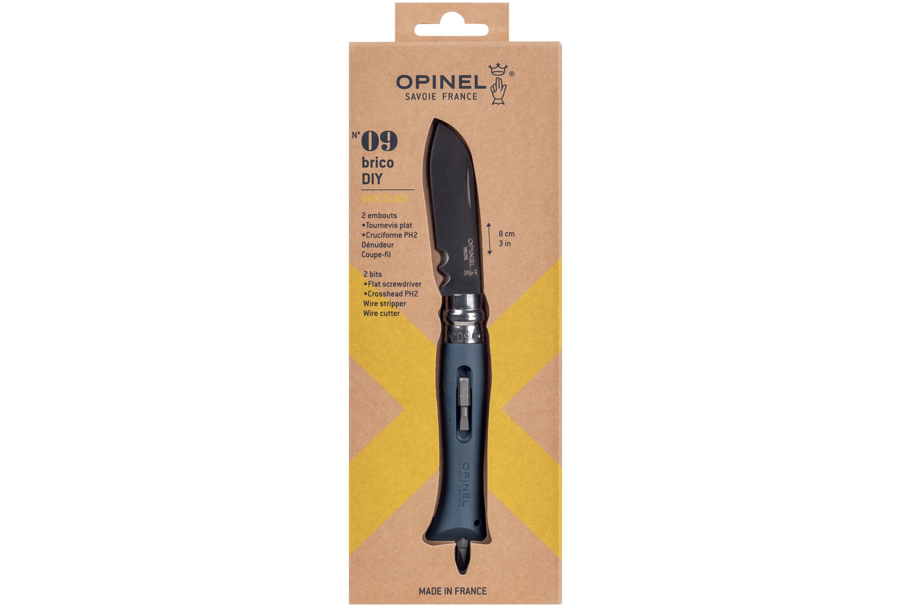 Opinel No. 09 DIY Multifunction Knife, Cool Grey