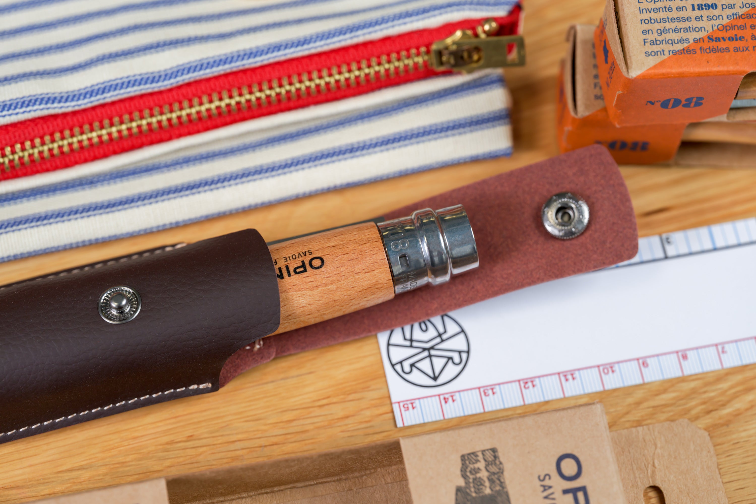 Opinel No. 08 Stainless Folding Knife + Sheath