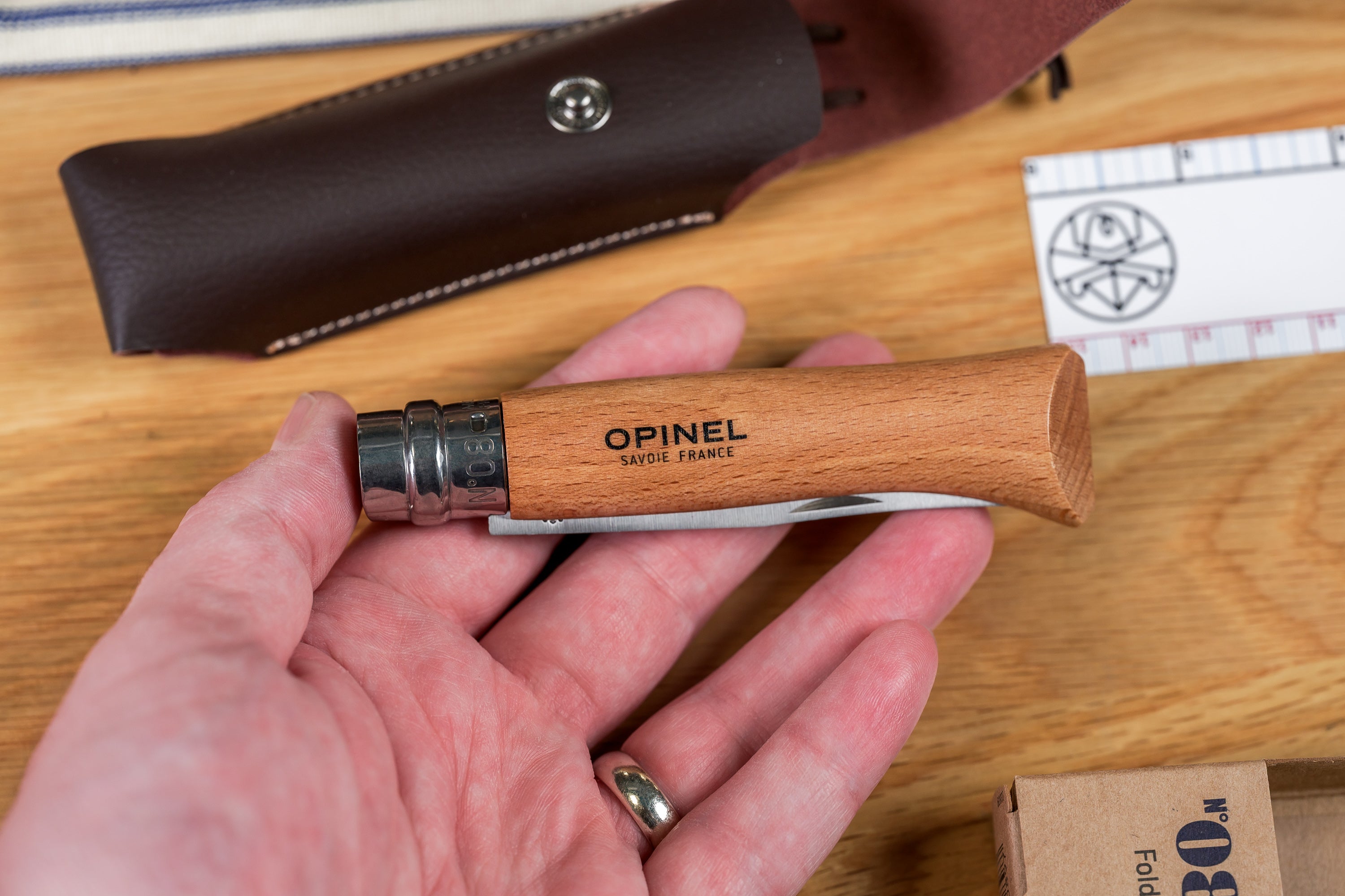 Opinel No. 08 Stainless Folding Knife + Sheath