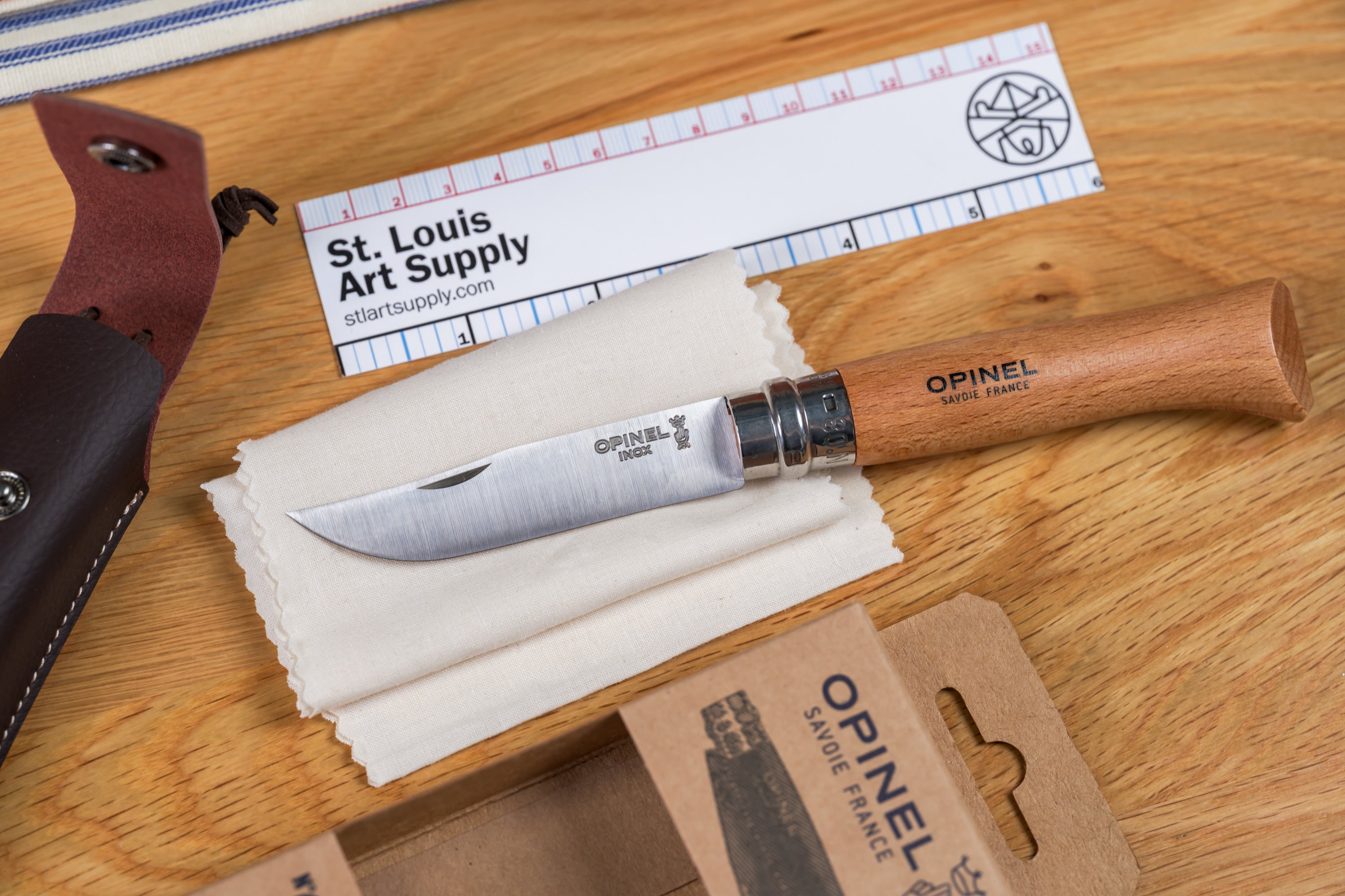 Opinel No. 08 Stainless Folding Knife + Sheath