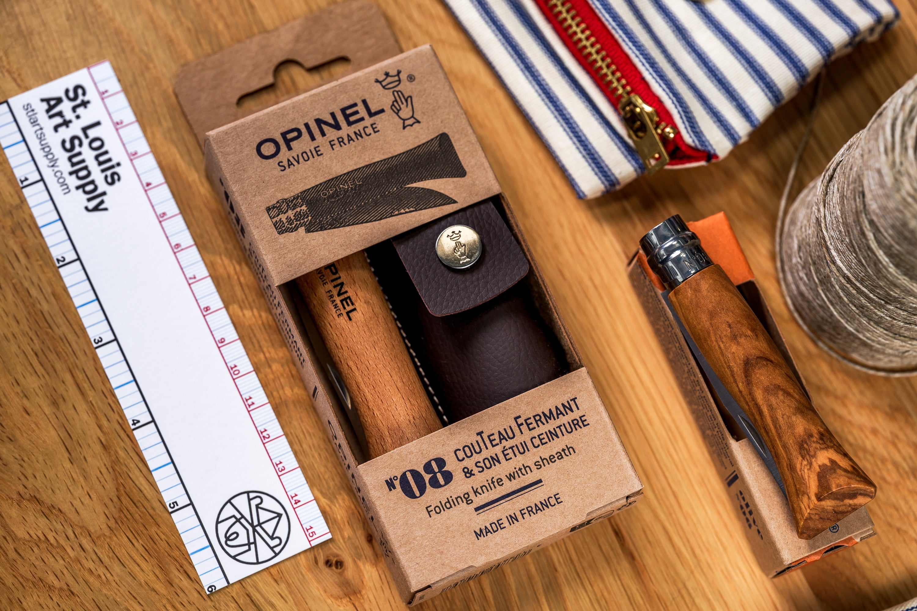 Opinel No. 08 Stainless Folding Knife + Sheath