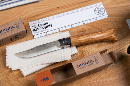 Opinel No. 08 Stainless Folding Knife, Olive Wood