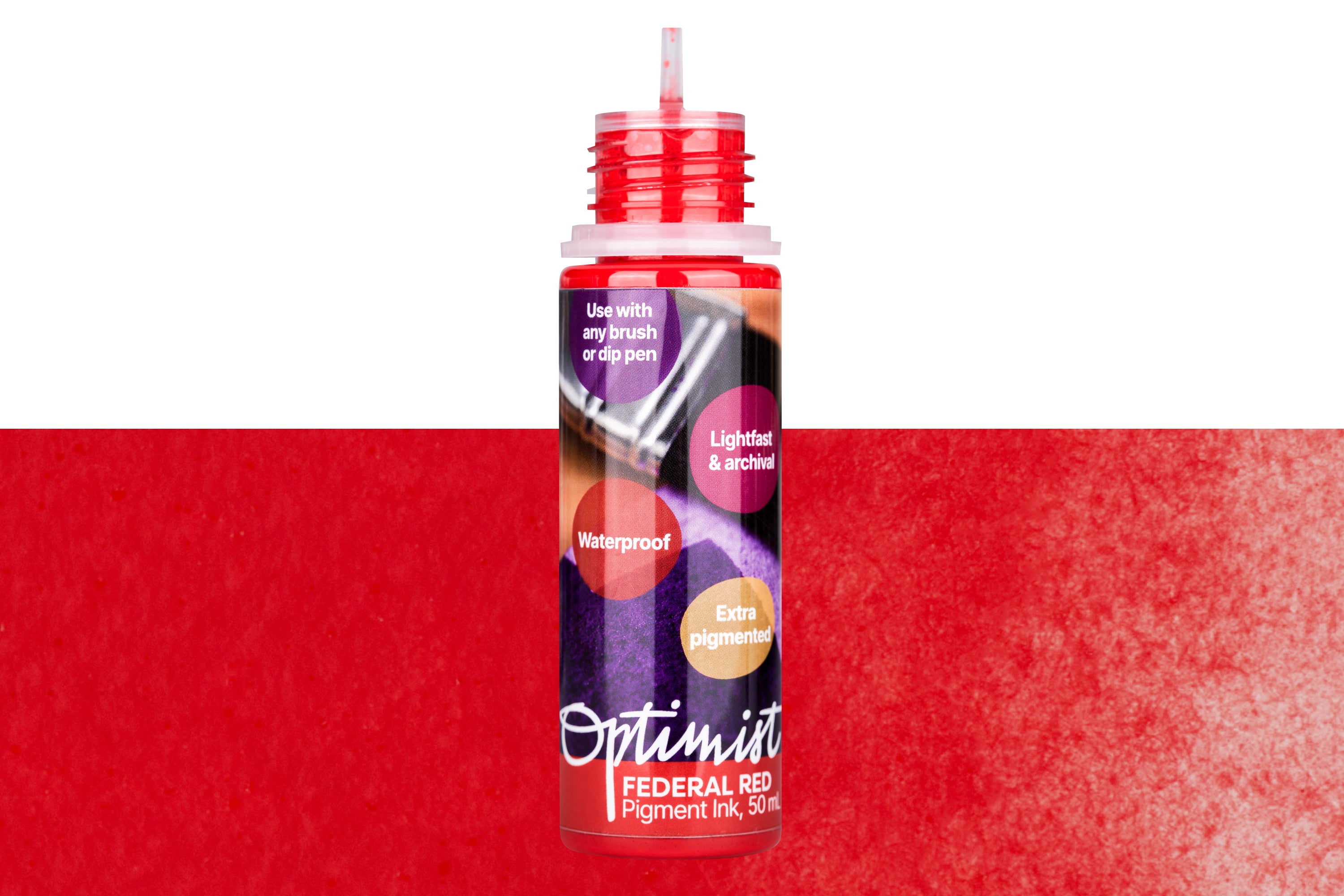 Optimist Pigment Ink, #002 Federal Red, 50 mL Precision Bottle