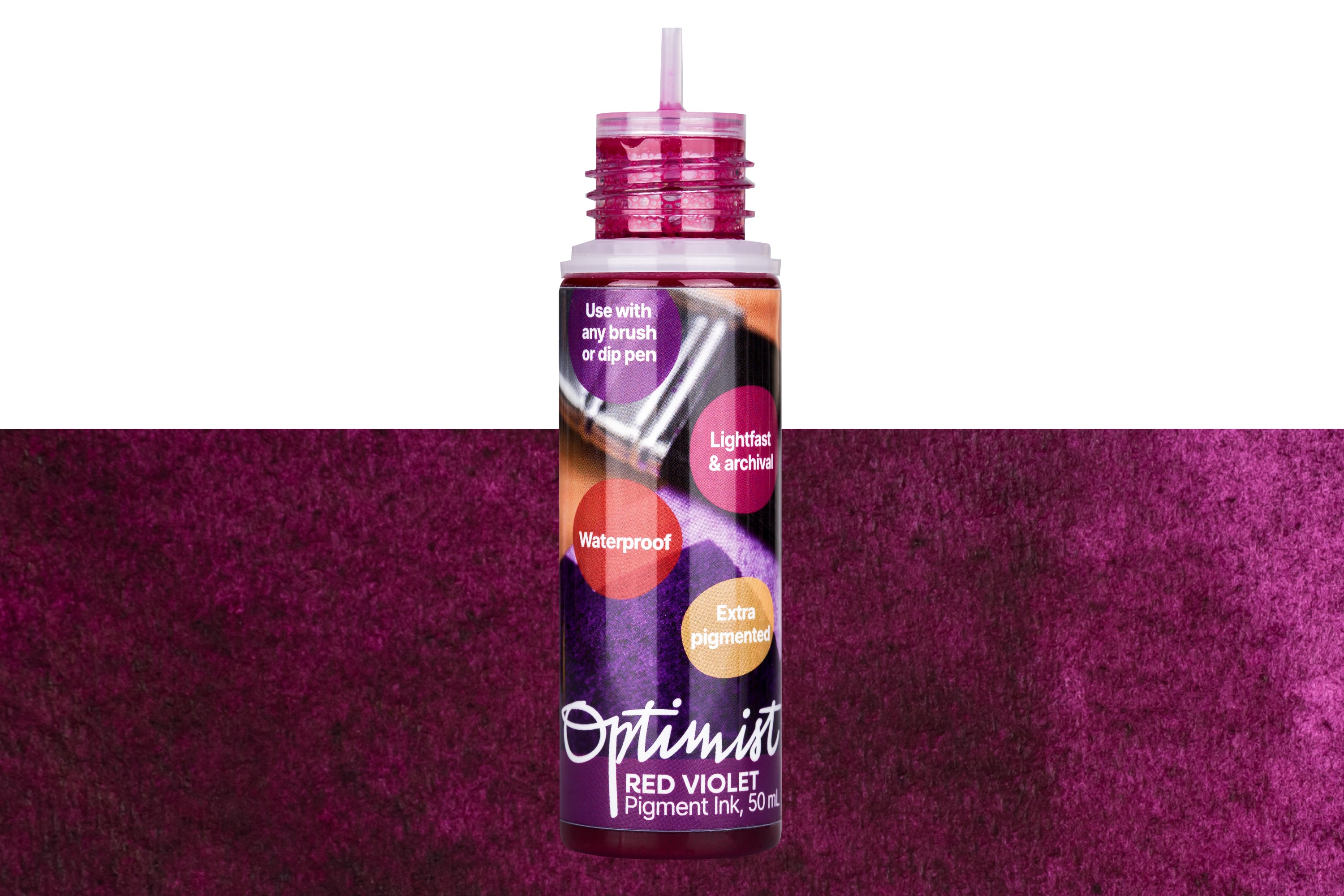 Optimist Pigment Ink, #300 Red Violet, 50 mL Precision Bottle