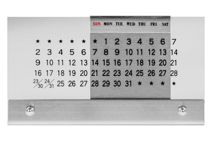 Perpetual Desk Calendar, Stainless/Acrylic