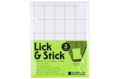 Lick & Stick Blank Stamp Sheets, 8.5" x 11"