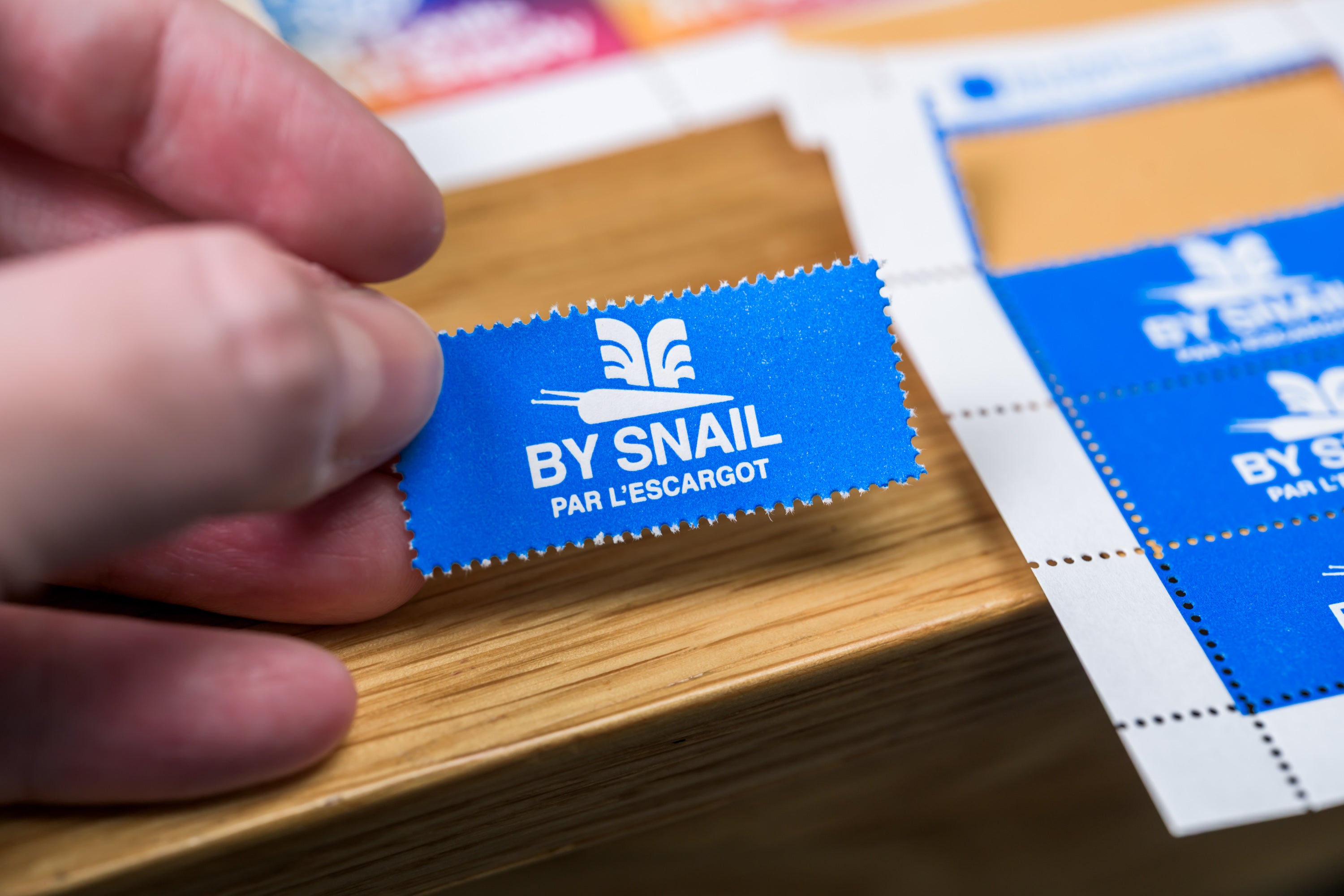 Lick & Stick Decorative Stamps, "By Snail"
