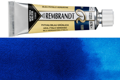 Rembrandt Watercolor, 10 mL, #576 Phthalo Blue Greenish