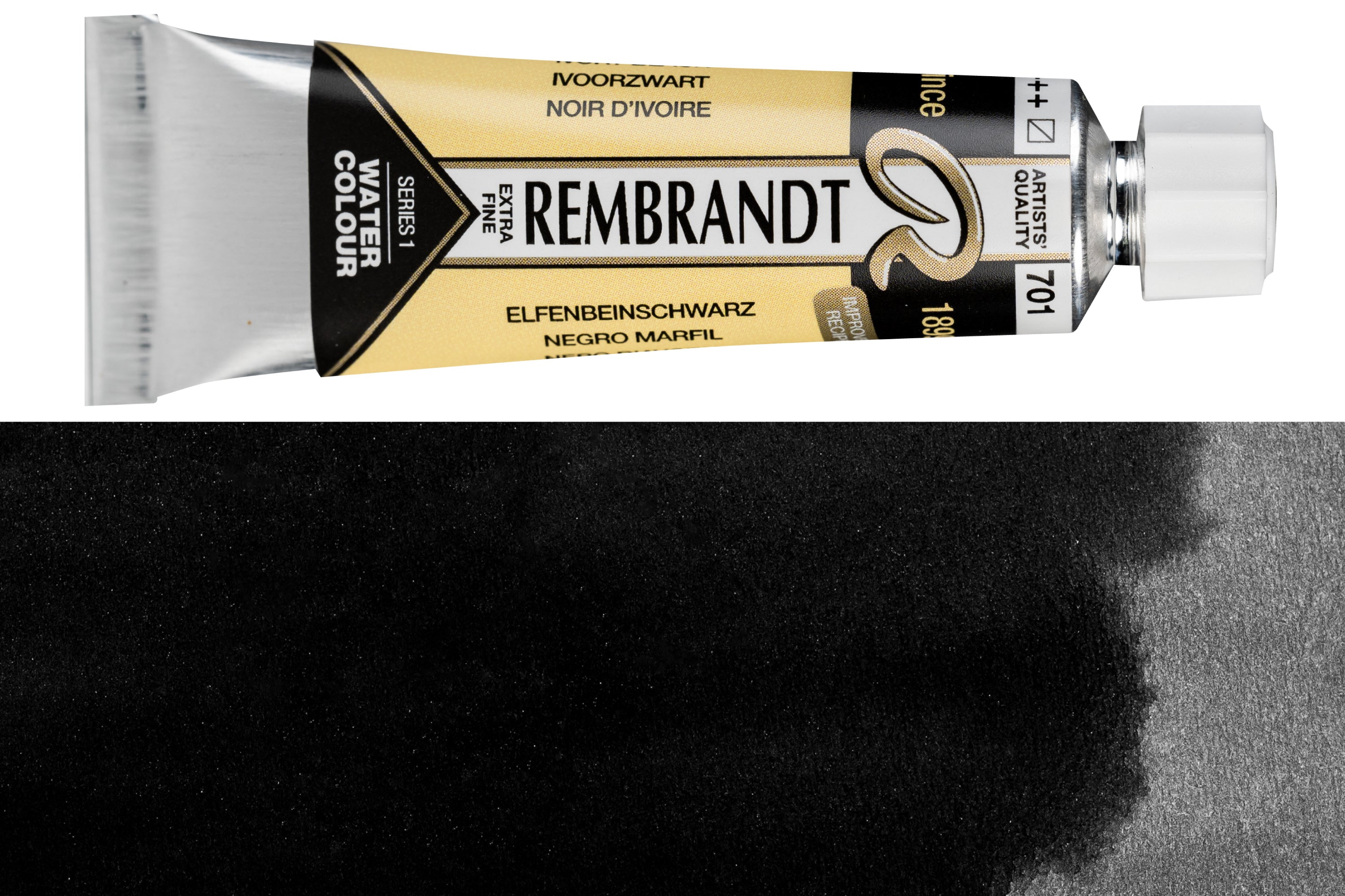 Rembrandt Watercolor, 10 mL, #701 Ivory Black